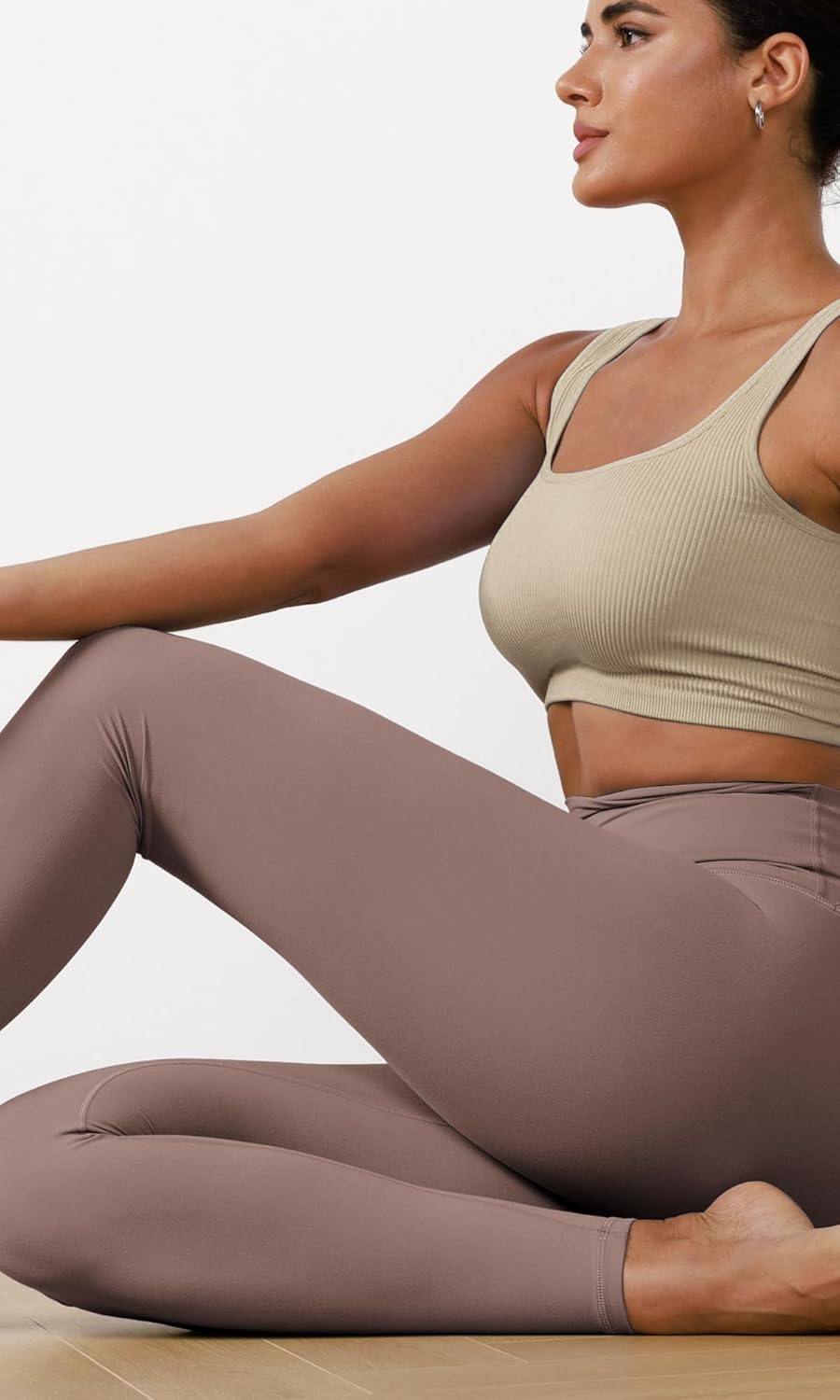 ODODOS ODCLOUD 2Pack Buttery Soft Lounge Yoga Leggings for Women 23quot  25quot 28quot High Waist Yoga PantsBlackpurple Taupe