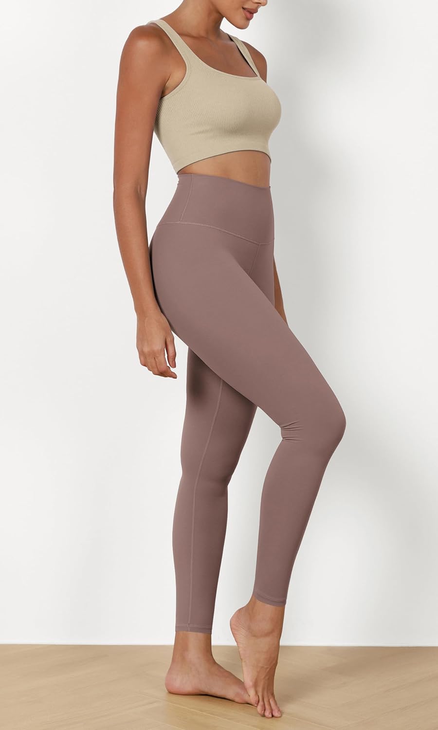 ODODOS ODCLOUD 2Pack Buttery Soft Lounge Yoga Leggings for Women 23quot  25quot 28quot High Waist Yoga PantsBlackpurple Taupe