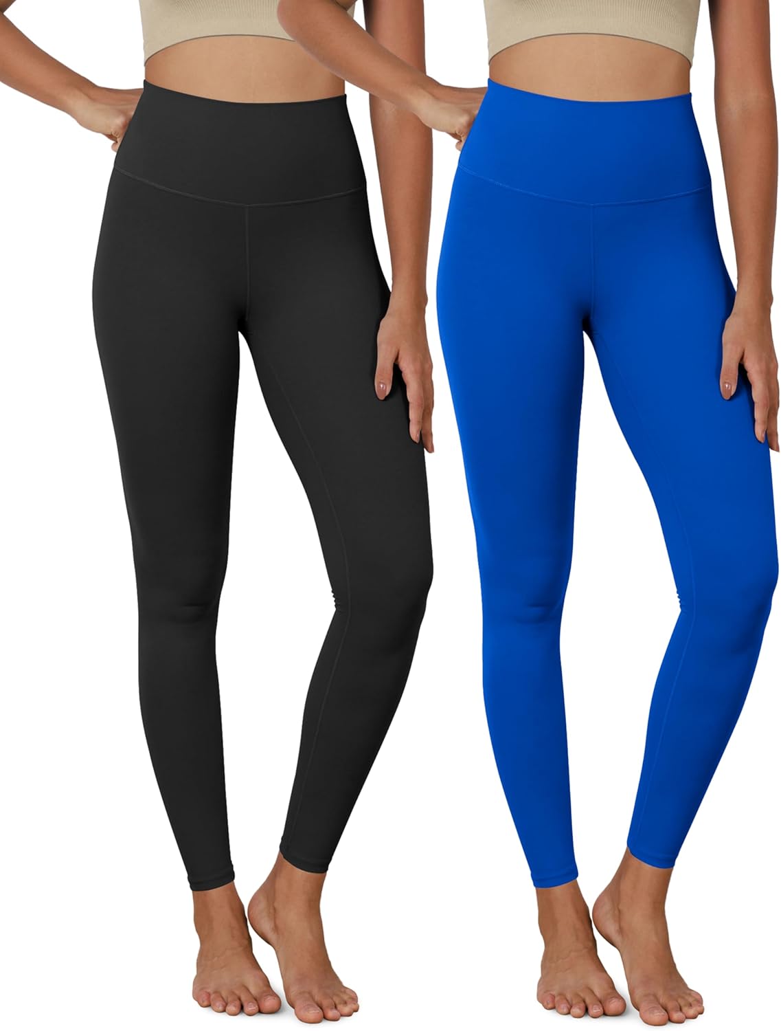 ODODOS ODCLOUD 2Pack Buttery Soft Lounge Yoga Leggings for Women 23quot  25quot 28quot High Waist Yoga PantsBlackroyal Blue