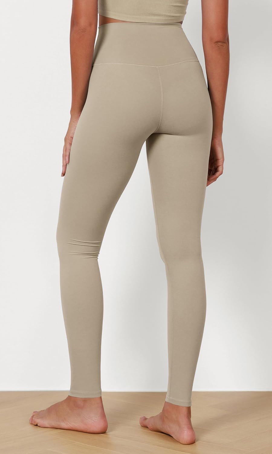 ODODOS ODCLOUD 2Pack Buttery Soft Lounge Yoga Leggings for Women 23quot  25quot 28quot High Waist Yoga PantsBlackshaker Beige