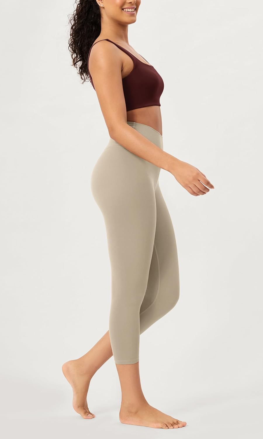 ODODOS ODCLOUD 2Pack Buttery Soft Lounge Yoga Leggings for Women 23quot  25quot 28quot High Waist Yoga PantsBlackshaker Beige