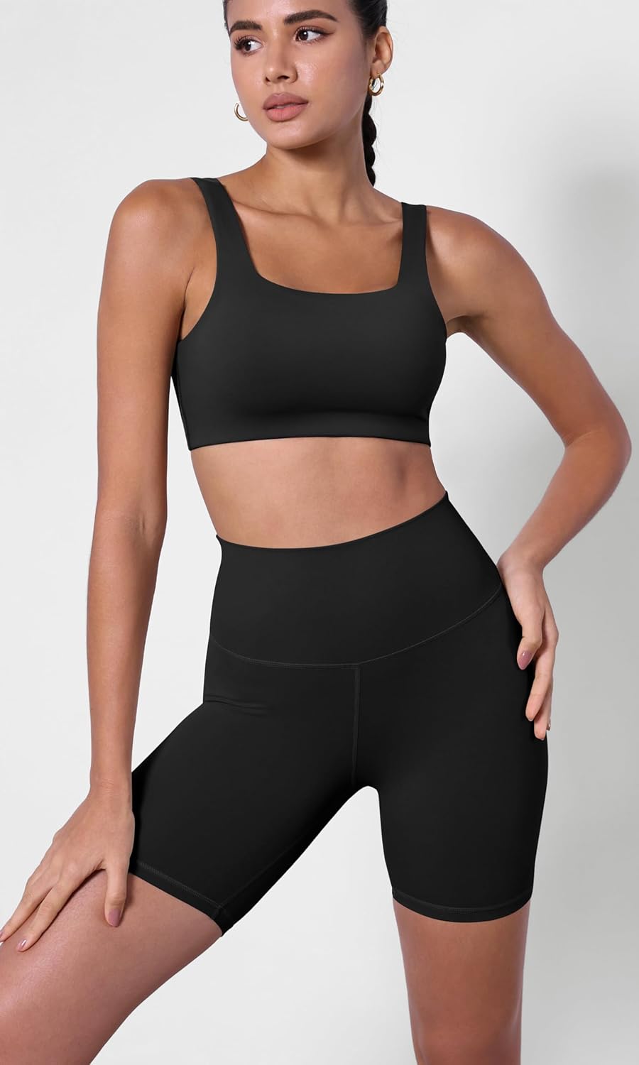 ODODOS ODCLOUD 2Pack Lounge Yoga Shorts for Women 4quot  6quot  8quot 10quot High Waist Buttery Soft Biker Shorts1blackblack