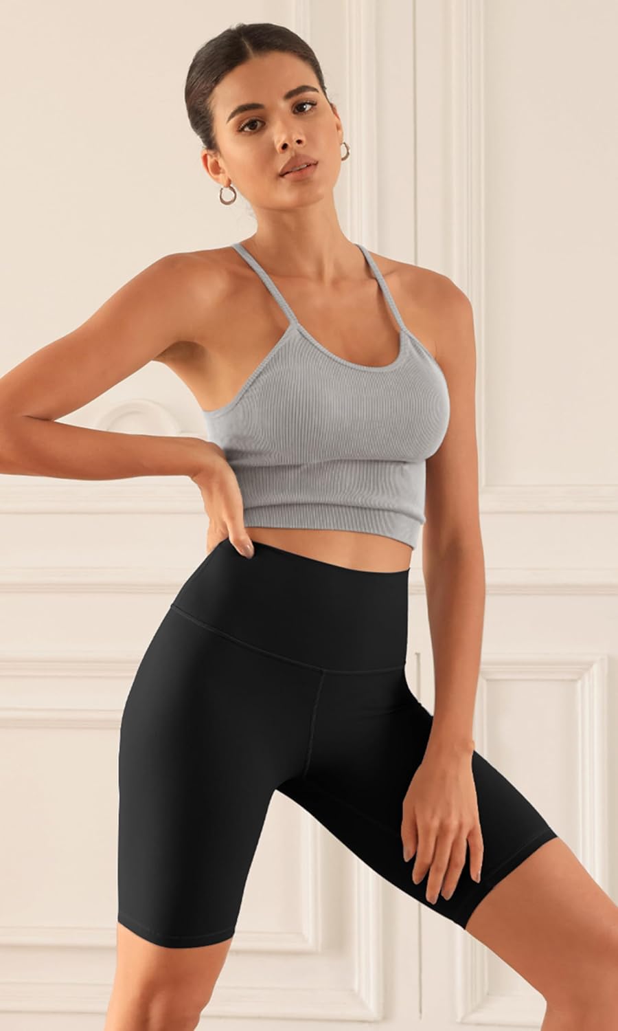 ODODOS ODCLOUD 2Pack Lounge Yoga Shorts for Women 4quot  6quot  8quot 10quot High Waist Buttery Soft Biker Shorts1blackblack