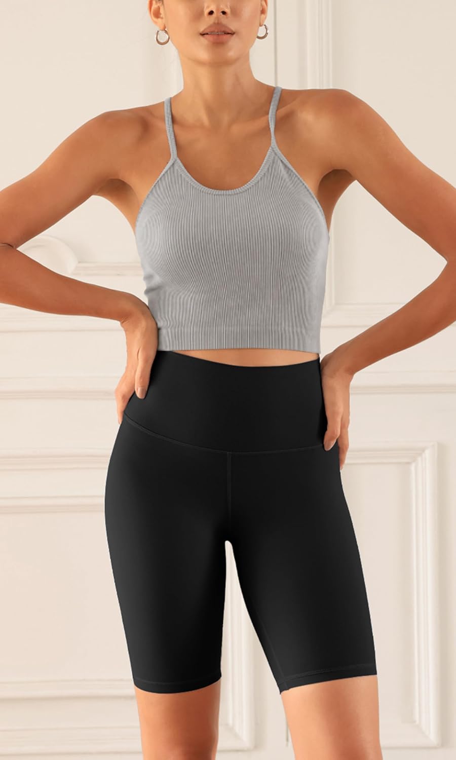 ODODOS ODCLOUD 2Pack Lounge Yoga Shorts for Women 4quot  6quot  8quot 10quot High Waist Buttery Soft Biker Shorts1blackblack