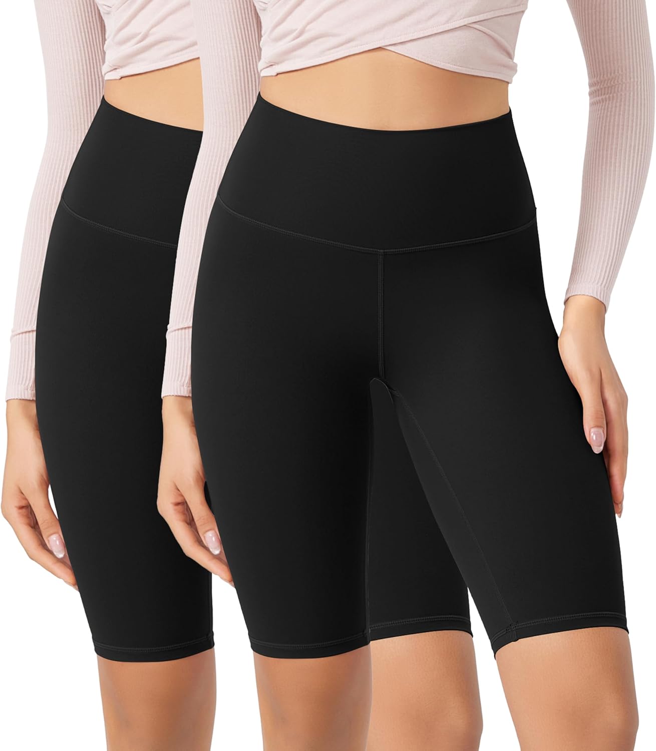 ODODOS ODCLOUD 2Pack Lounge Yoga Shorts for Women 4quot  6quot  8quot 10quot High Waist Buttery Soft Biker Shorts1blackblack