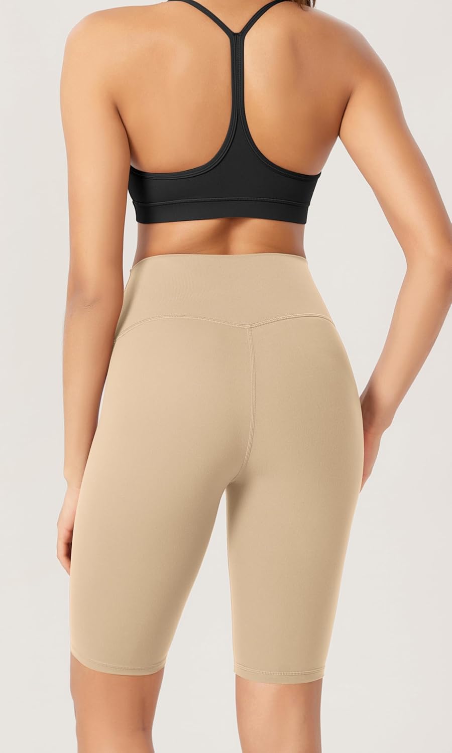 ODODOS ODCLOUD 2Pack Lounge Yoga Shorts for Women 4quot  6quot  8quot 10quot High Waist Buttery Soft Biker ShortsBlackbeige