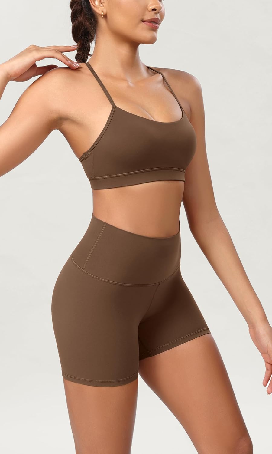 ODODOS ODCLOUD 2Pack Lounge Yoga Shorts for Women 4quot  6quot  8quot 10quot High Waist Buttery Soft Biker ShortsBlackbrunette