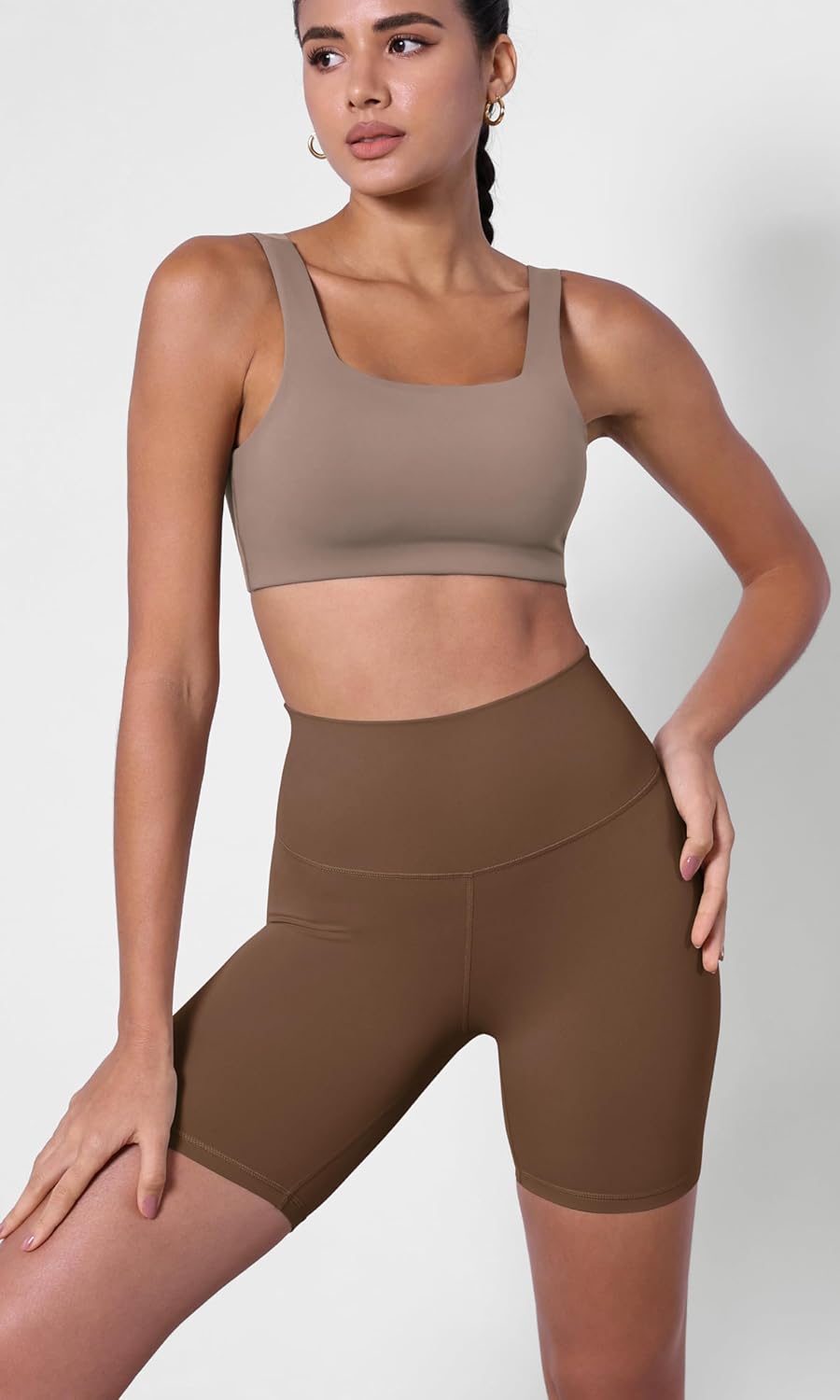 ODODOS ODCLOUD 2Pack Lounge Yoga Shorts for Women 4quot  6quot  8quot 10quot High Waist Buttery Soft Biker ShortsBlackbrunette