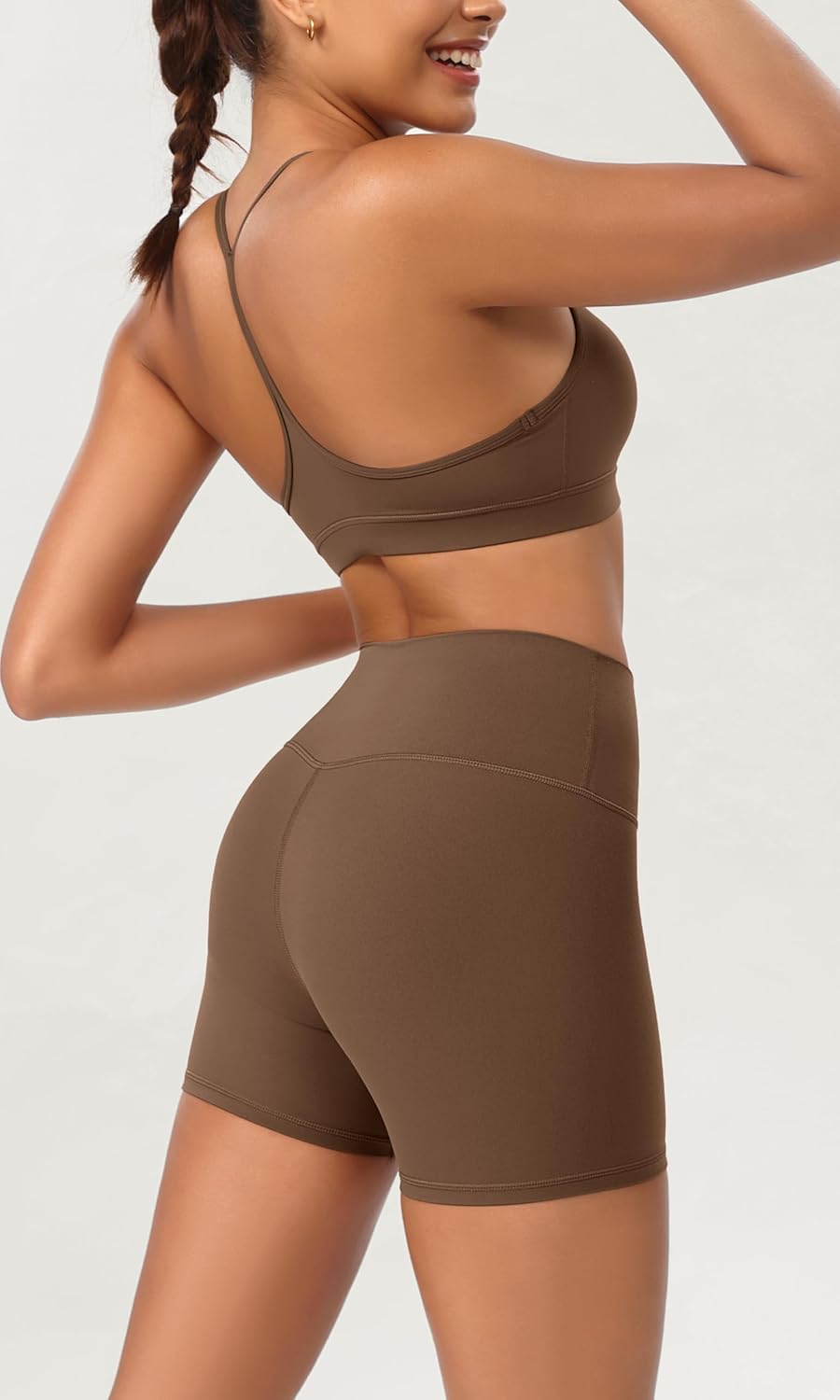 ODODOS ODCLOUD 2Pack Lounge Yoga Shorts for Women 4quot  6quot  8quot 10quot High Waist Buttery Soft Biker ShortsBlackbrunette
