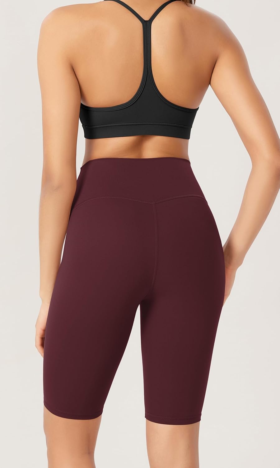 ODODOS ODCLOUD 2Pack Lounge Yoga Shorts for Women 4quot  6quot  8quot 10quot High Waist Buttery Soft Biker ShortsBlackburgundy