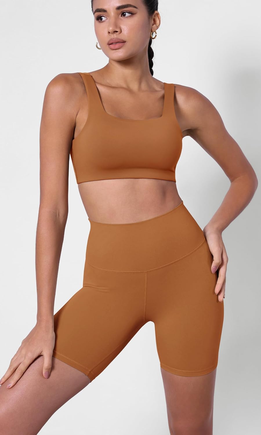 ODODOS ODCLOUD 2Pack Lounge Yoga Shorts for Women 4quot  6quot  8quot 10quot High Waist Buttery Soft Biker ShortsBlackcaramel