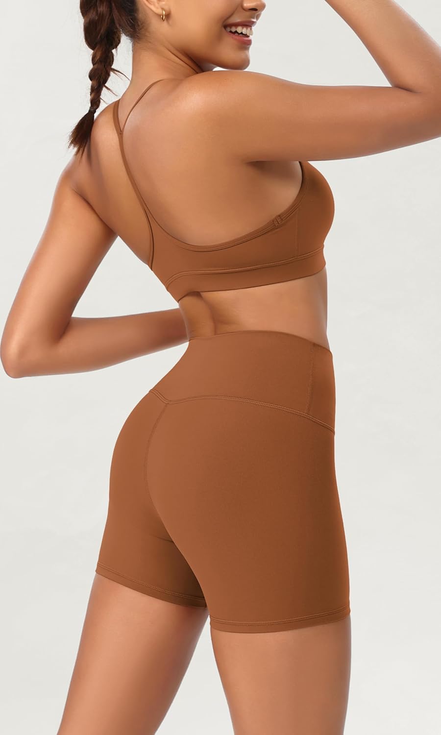 ODODOS ODCLOUD 2Pack Lounge Yoga Shorts for Women 4quot  6quot  8quot 10quot High Waist Buttery Soft Biker ShortsBlackcaramel