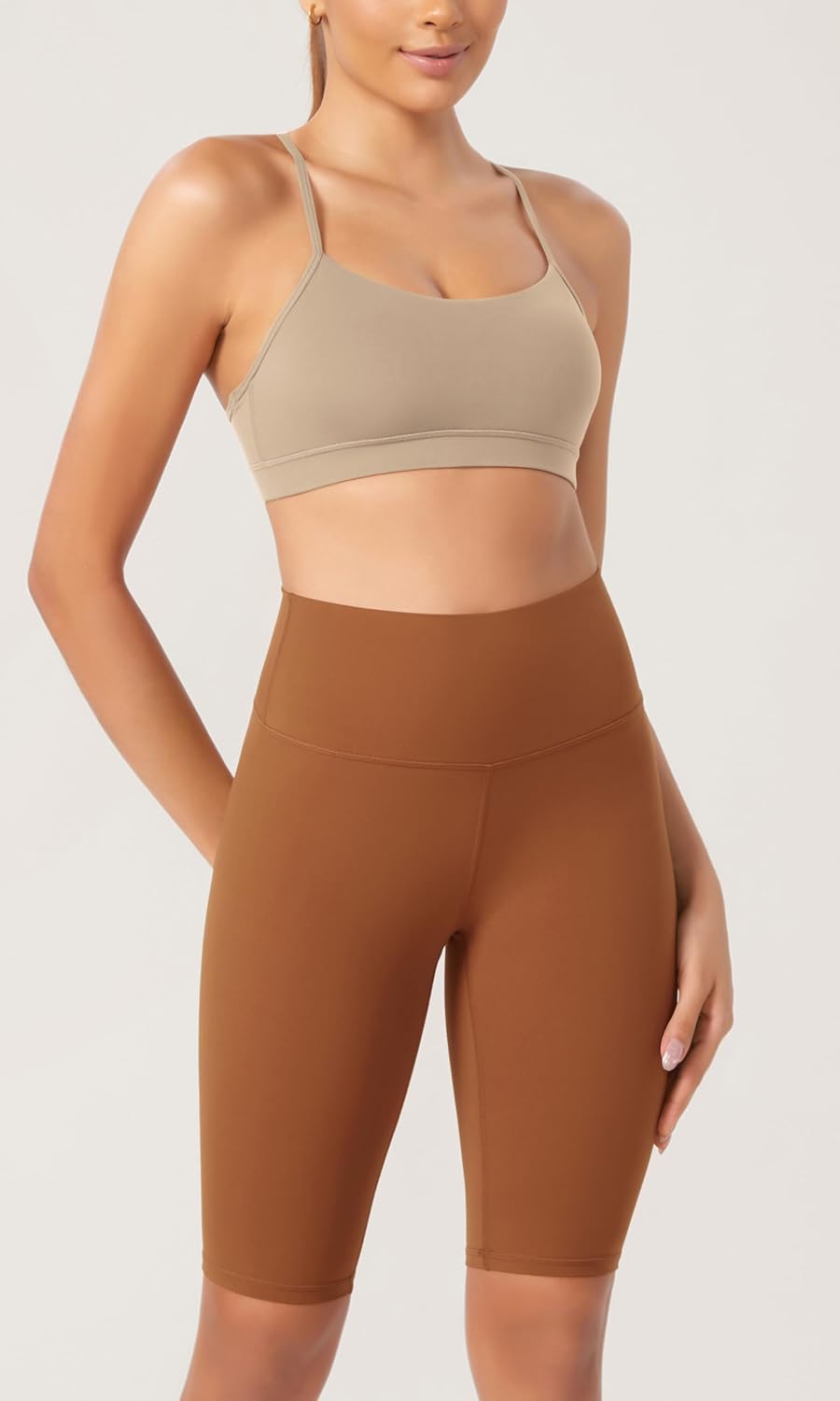 ODODOS ODCLOUD 2Pack Lounge Yoga Shorts for Women 4quot  6quot  8quot 10quot High Waist Buttery Soft Biker ShortsBlackcaramel