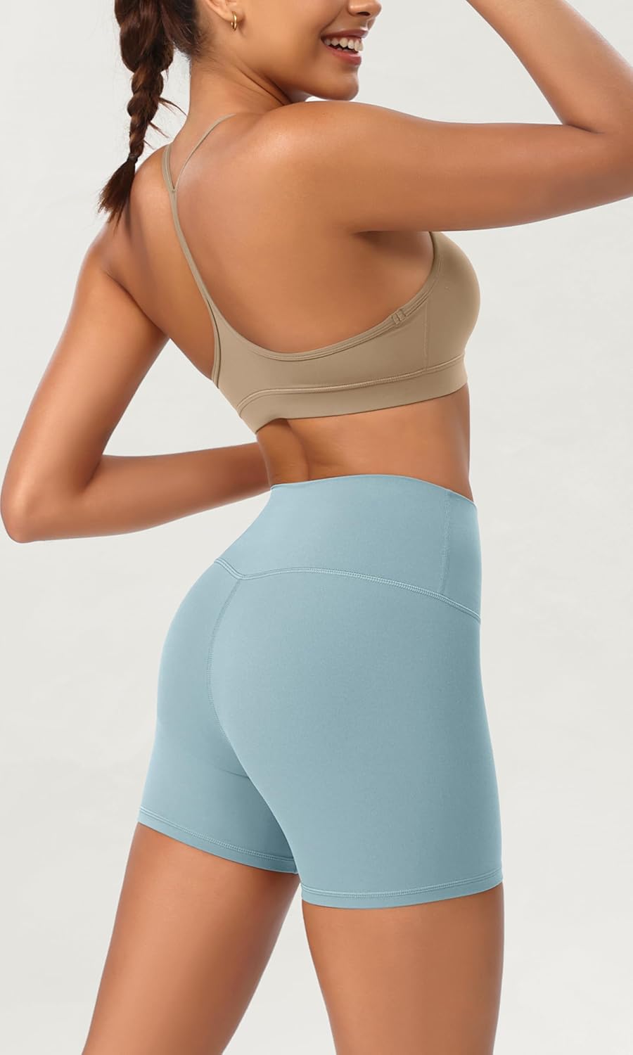 ODODOS ODCLOUD 2Pack Lounge Yoga Shorts for Women 4quot  6quot  8quot 10quot High Waist Buttery Soft Biker ShortsBlackchambray