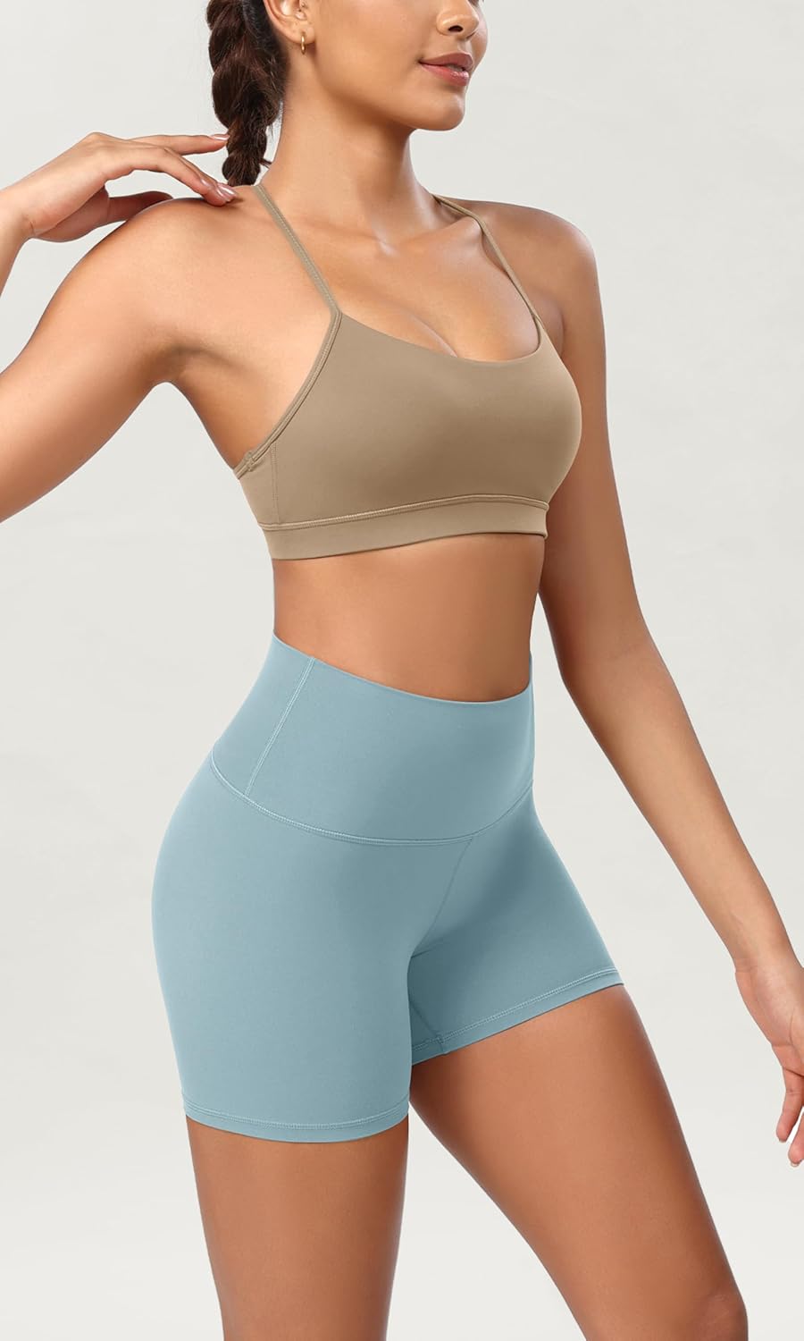 ODODOS ODCLOUD 2Pack Lounge Yoga Shorts for Women 4quot  6quot  8quot 10quot High Waist Buttery Soft Biker ShortsBlackchambray