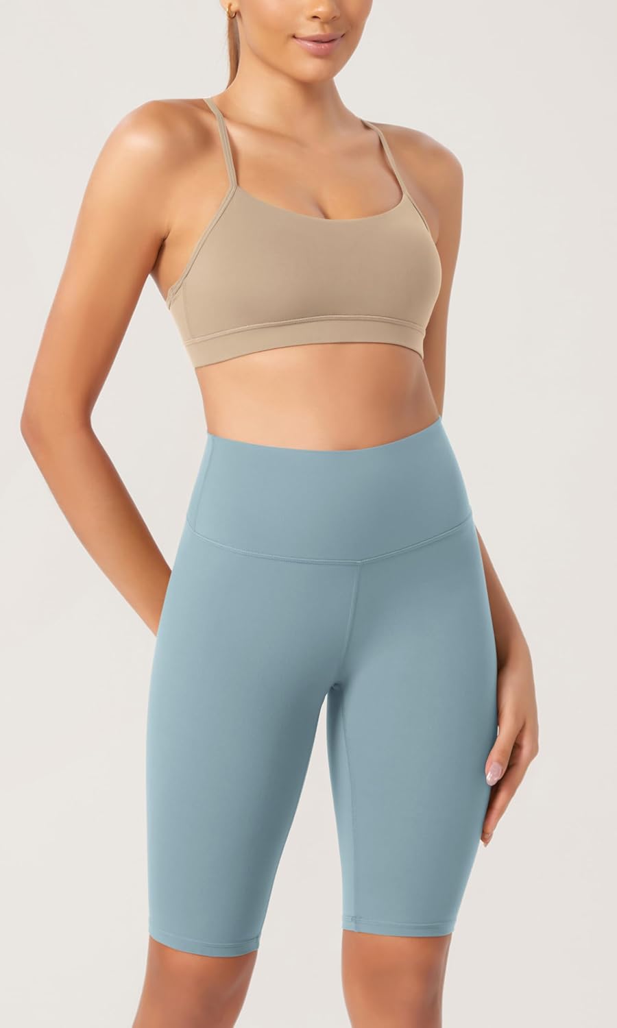 ODODOS ODCLOUD 2Pack Lounge Yoga Shorts for Women 4quot  6quot  8quot 10quot High Waist Buttery Soft Biker ShortsBlackchambray