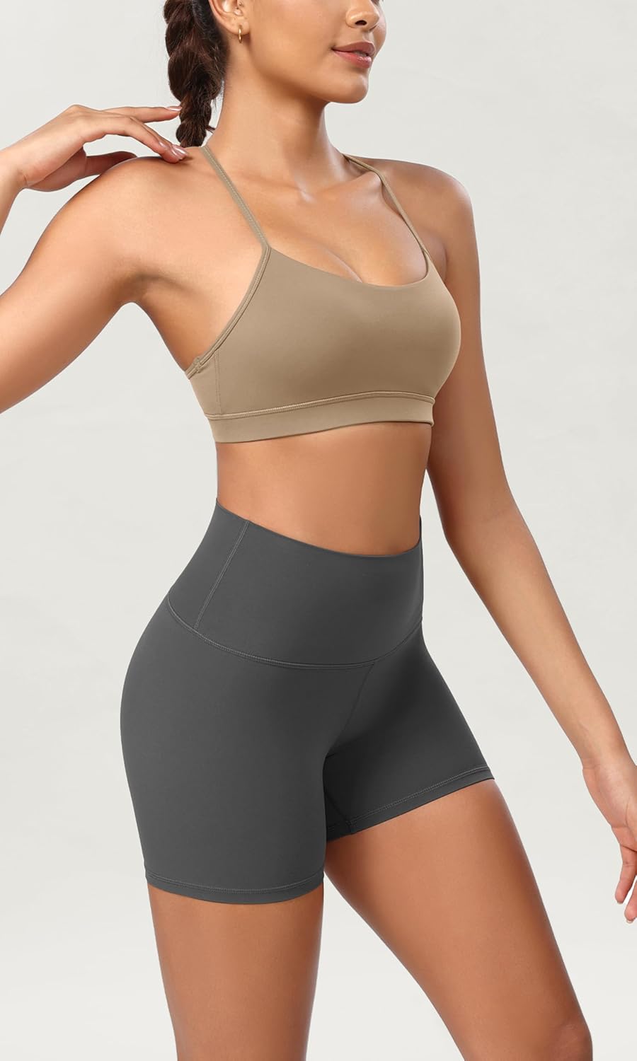 ODODOS ODCLOUD 2Pack Lounge Yoga Shorts for Women 4quot  6quot  8quot 10quot High Waist Buttery Soft Biker ShortsBlackcharcoal
