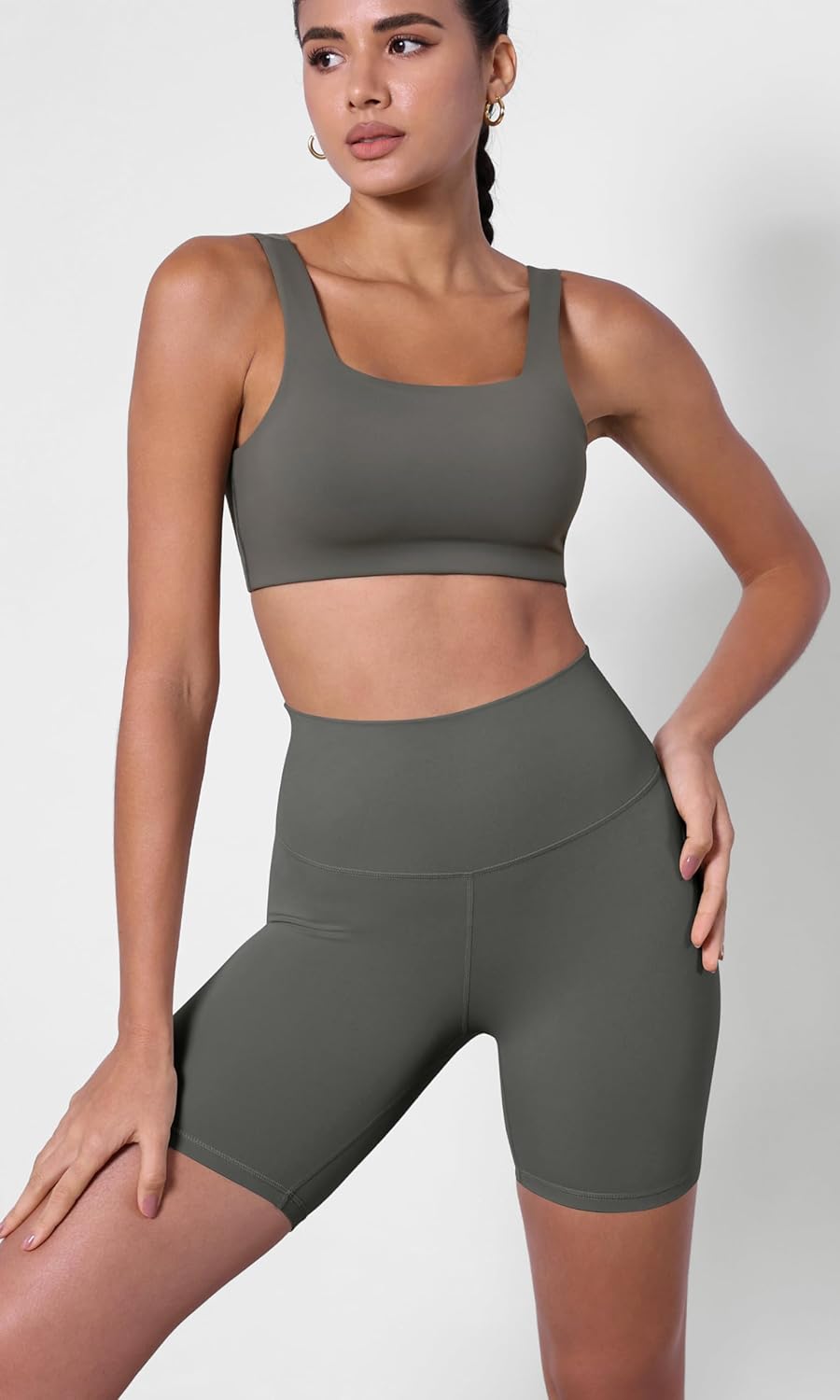 ODODOS ODCLOUD 2Pack Lounge Yoga Shorts for Women 4quot  6quot  8quot 10quot High Waist Buttery Soft Biker ShortsBlackcharcoal