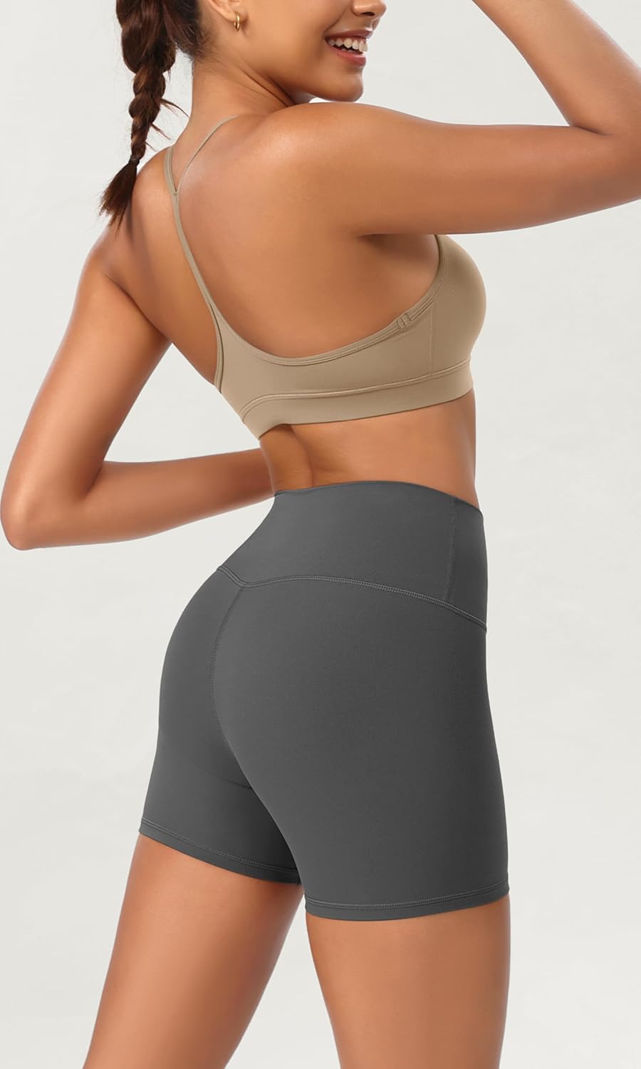 ODODOS ODCLOUD 2Pack Lounge Yoga Shorts for Women 4quot  6quot  8quot 10quot High Waist Buttery Soft Biker ShortsBlackcharcoal