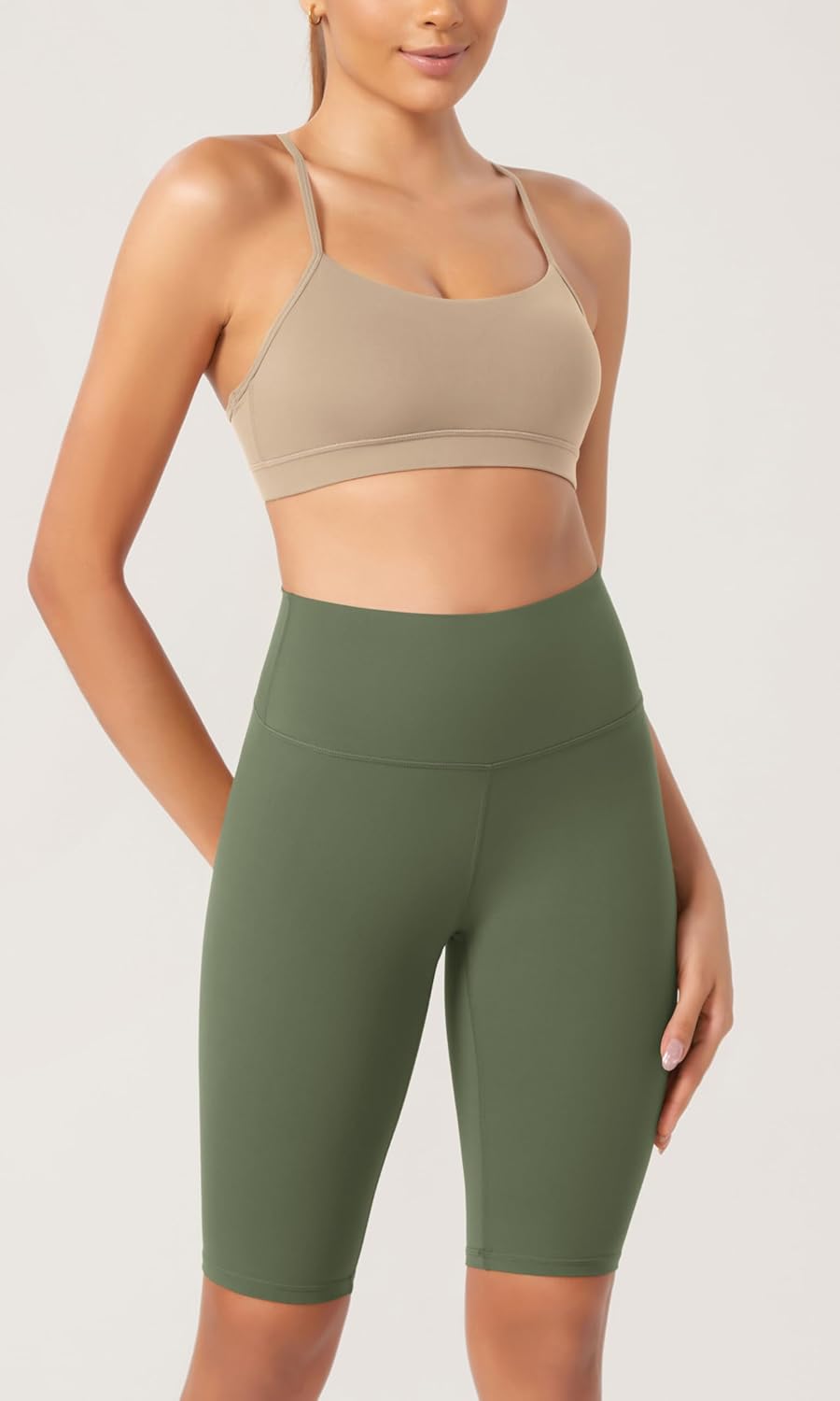 ODODOS ODCLOUD 2Pack Lounge Yoga Shorts for Women 4quot  6quot  8quot 10quot High Waist Buttery Soft Biker ShortsBlackdark Olive