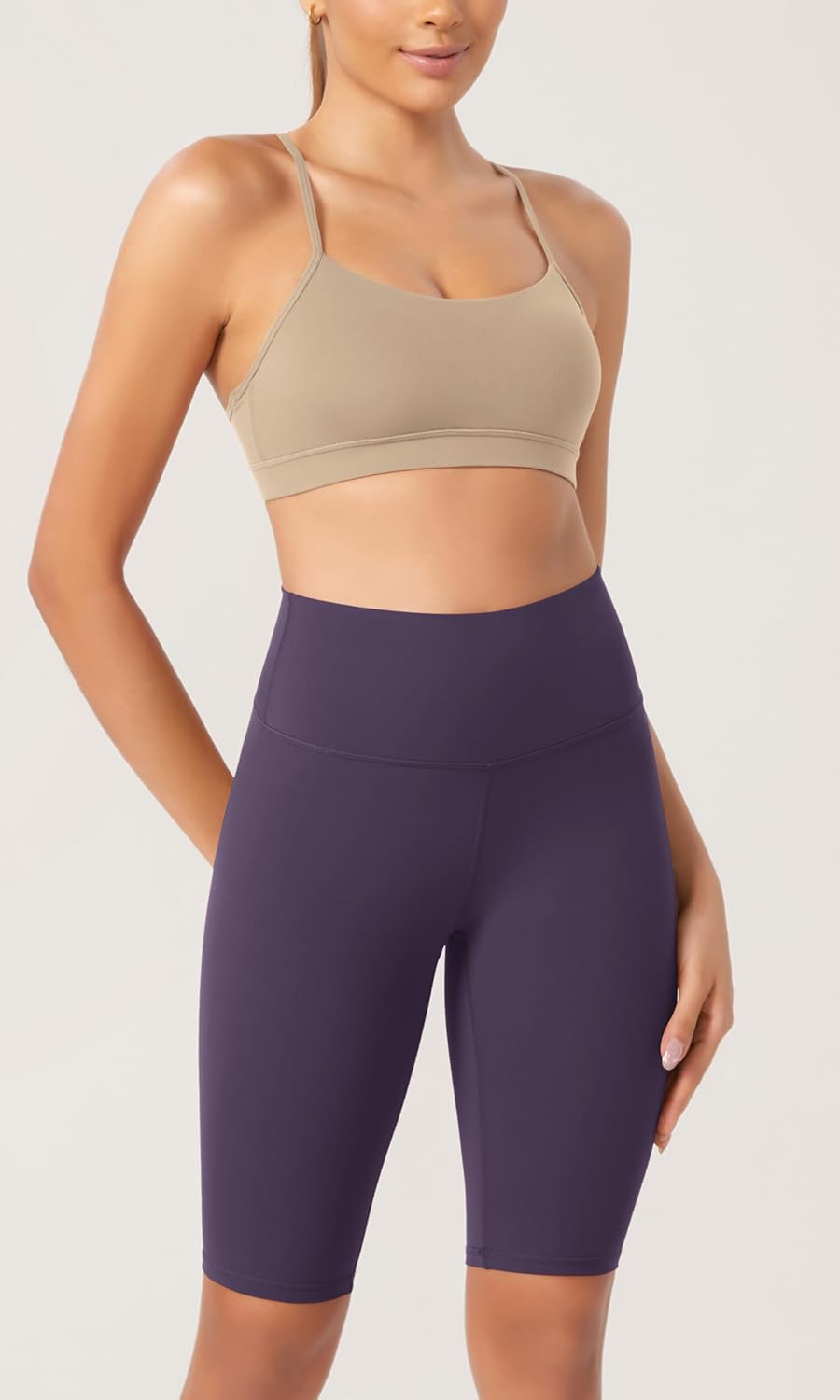 ODODOS ODCLOUD 2Pack Lounge Yoga Shorts for Women 4quot  6quot  8quot 10quot High Waist Buttery Soft Biker ShortsBlackdark Purple