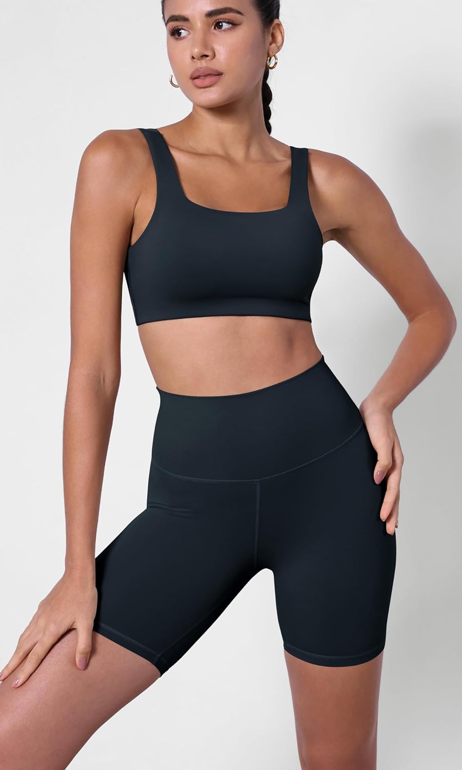 ODODOS ODCLOUD 2Pack Lounge Yoga Shorts for Women 4quot  6quot  8quot 10quot High Waist Buttery Soft Biker ShortsBlackdeep Navy
