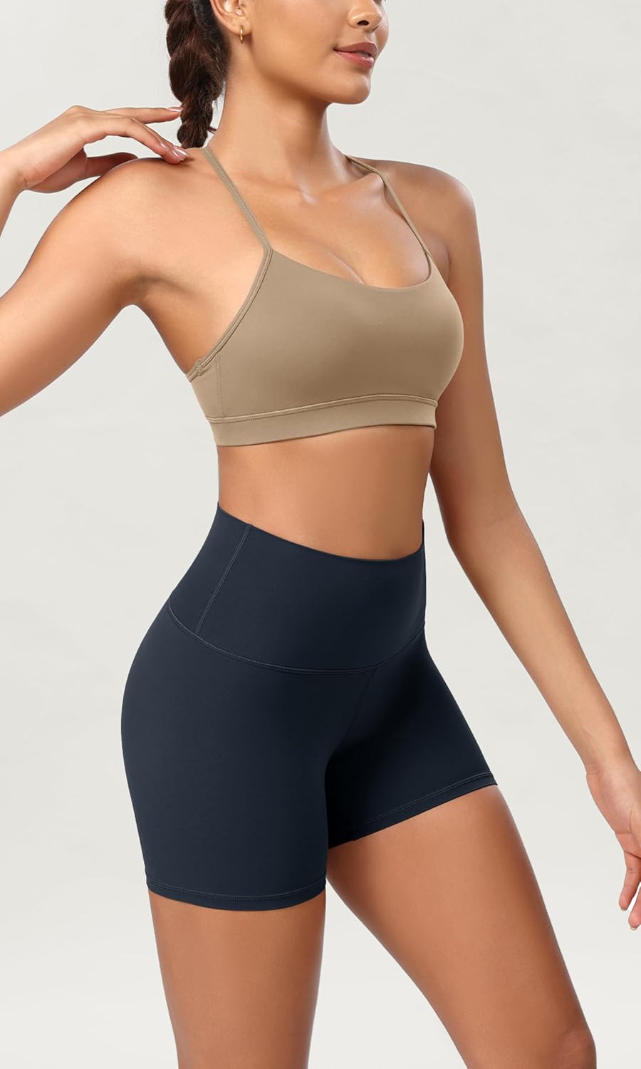 ODODOS ODCLOUD 2Pack Lounge Yoga Shorts for Women 4quot  6quot  8quot 10quot High Waist Buttery Soft Biker ShortsBlackdeep Navy