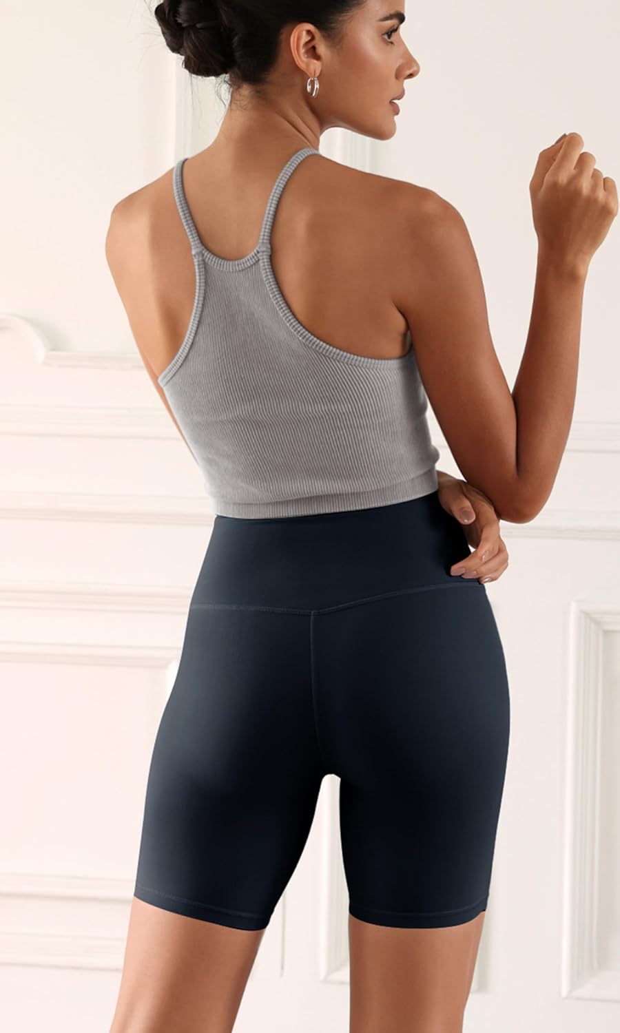 ODODOS ODCLOUD 2Pack Lounge Yoga Shorts for Women 4quot  6quot  8quot 10quot High Waist Buttery Soft Biker ShortsBlackdeep Navy
