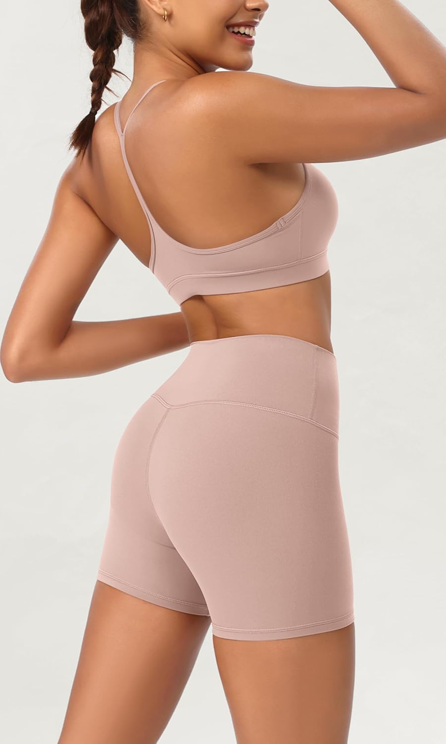 ODODOS ODCLOUD 2Pack Lounge Yoga Shorts for Women 4quot  6quot  8quot 10quot High Waist Buttery Soft Biker ShortsBlackdusty Pink