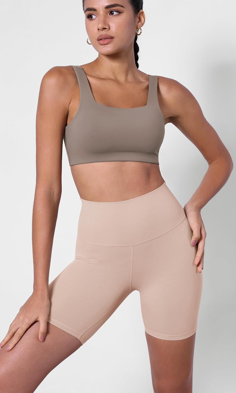 ODODOS ODCLOUD 2Pack Lounge Yoga Shorts for Women 4quot  6quot  8quot 10quot High Waist Buttery Soft Biker ShortsBlackdusty Pink