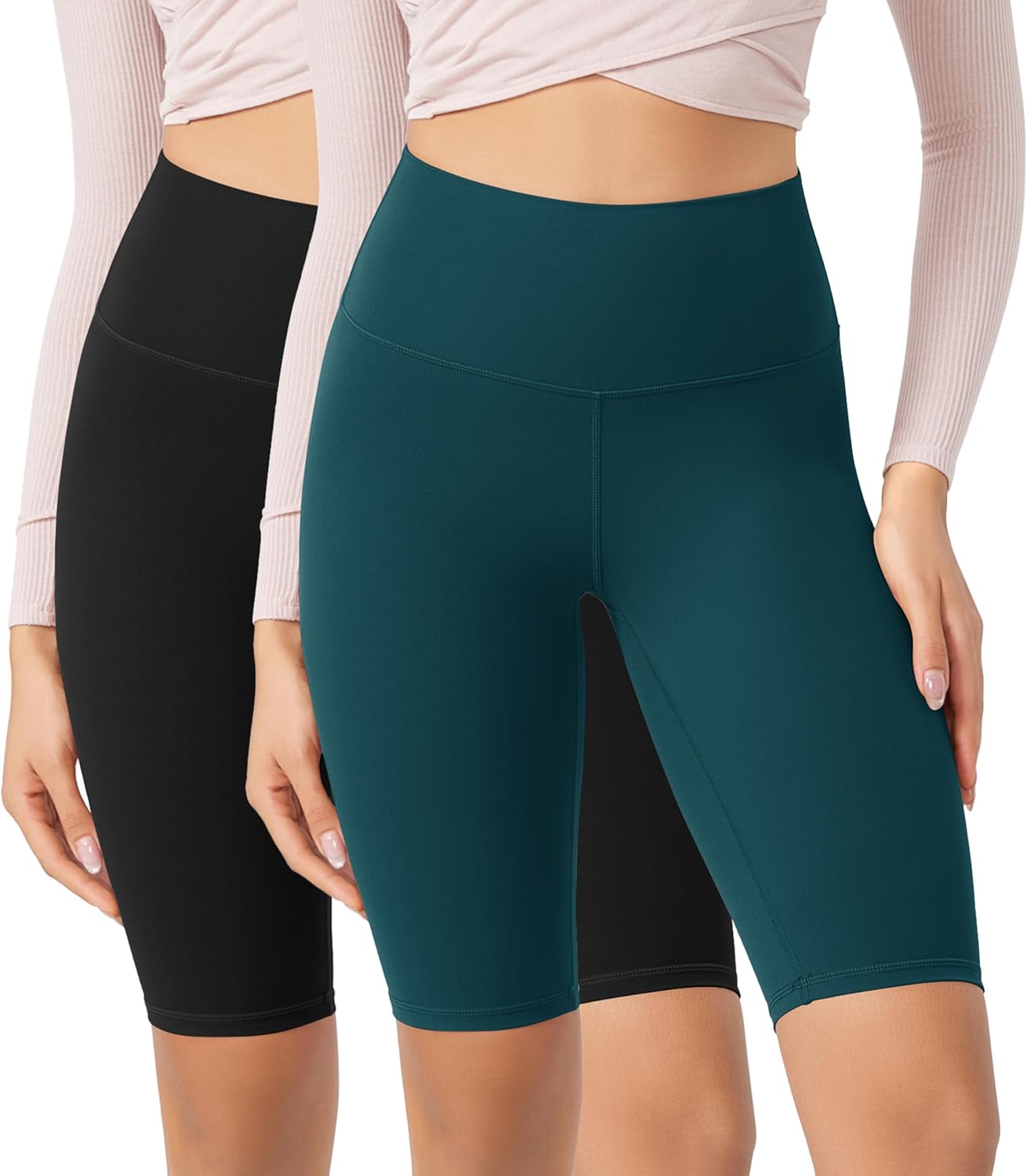 ODODOS ODCLOUD 2Pack Lounge Yoga Shorts for Women 4quot  6quot  8quot 10quot High Waist Buttery Soft Biker ShortsBlackforest Teal