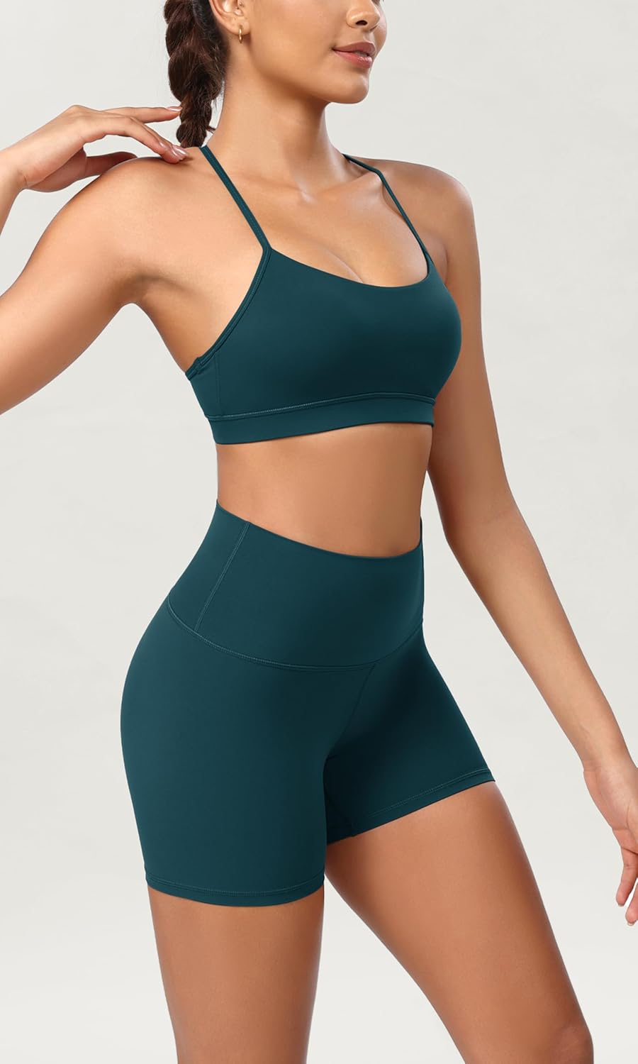 ODODOS ODCLOUD 2Pack Lounge Yoga Shorts for Women 4quot  6quot  8quot 10quot High Waist Buttery Soft Biker ShortsBlackforest Teal