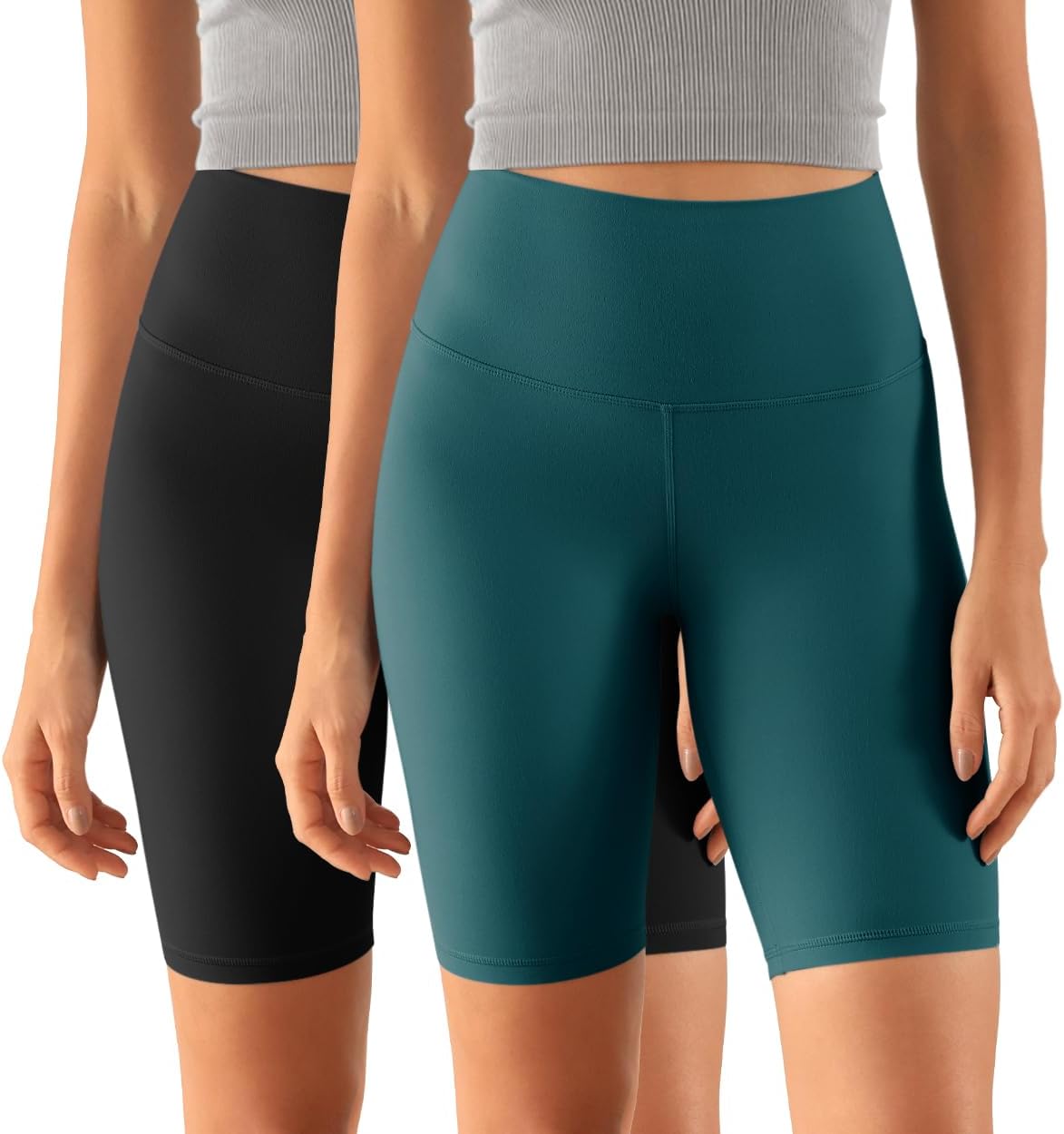 ODODOS ODCLOUD 2Pack Lounge Yoga Shorts for Women 4quot  6quot  8quot 10quot High Waist Buttery Soft Biker ShortsBlackforest Teal