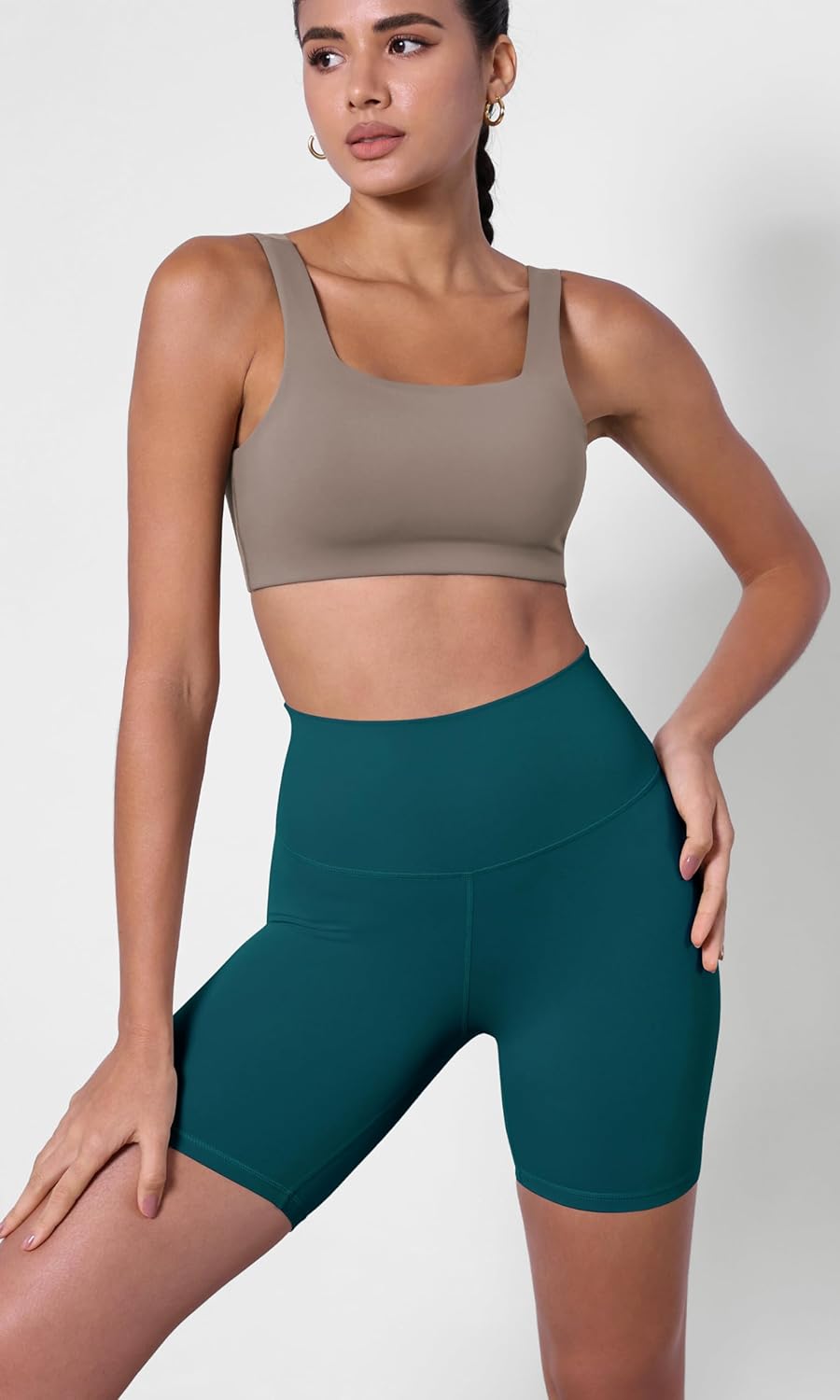 ODODOS ODCLOUD 2Pack Lounge Yoga Shorts for Women 4quot  6quot  8quot 10quot High Waist Buttery Soft Biker ShortsBlackforest Teal