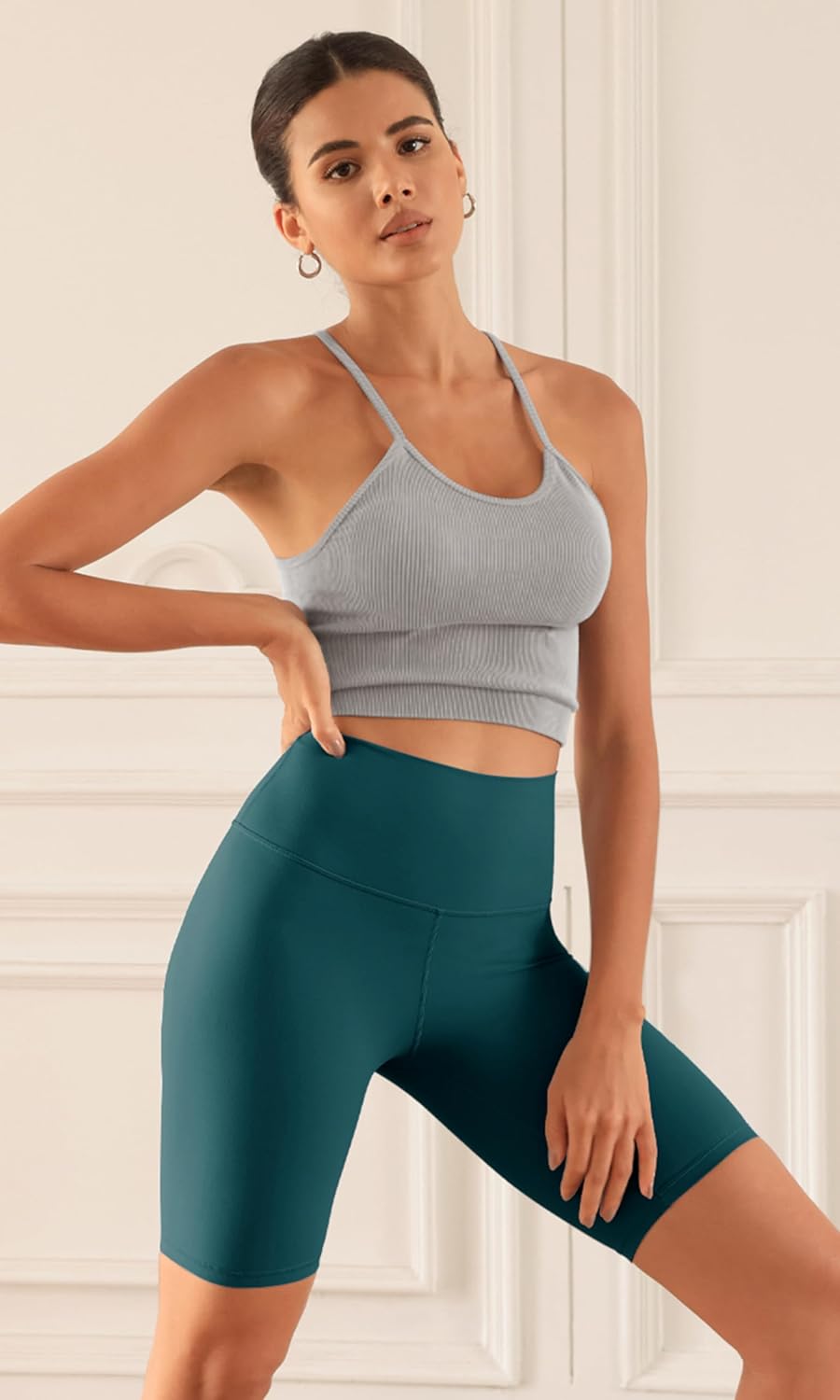 ODODOS ODCLOUD 2Pack Lounge Yoga Shorts for Women 4quot  6quot  8quot 10quot High Waist Buttery Soft Biker ShortsBlackforest Teal