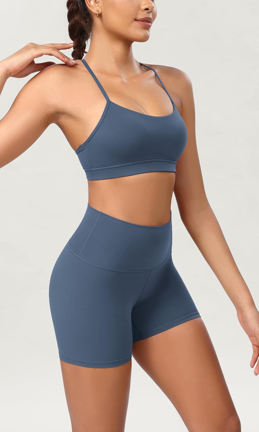 ODODOS ODCLOUD 2Pack Lounge Yoga Shorts for Women 4quot  6quot  8quot 10quot High Waist Buttery Soft Biker ShortsBlackink Blue