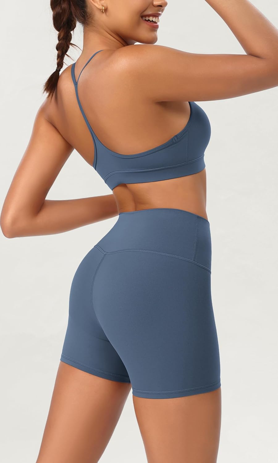 ODODOS ODCLOUD 2Pack Lounge Yoga Shorts for Women 4quot  6quot  8quot 10quot High Waist Buttery Soft Biker ShortsBlackink Blue