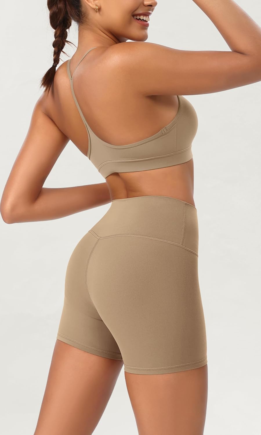 ODODOS ODCLOUD 2Pack Lounge Yoga Shorts for Women 4quot  6quot  8quot 10quot High Waist Buttery Soft Biker ShortsBlacklight Brown
