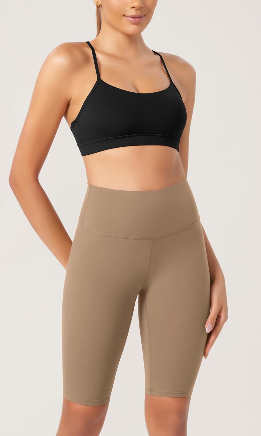 ODODOS ODCLOUD 2Pack Lounge Yoga Shorts for Women 4quot  6quot  8quot 10quot High Waist Buttery Soft Biker ShortsBlacklight Brown