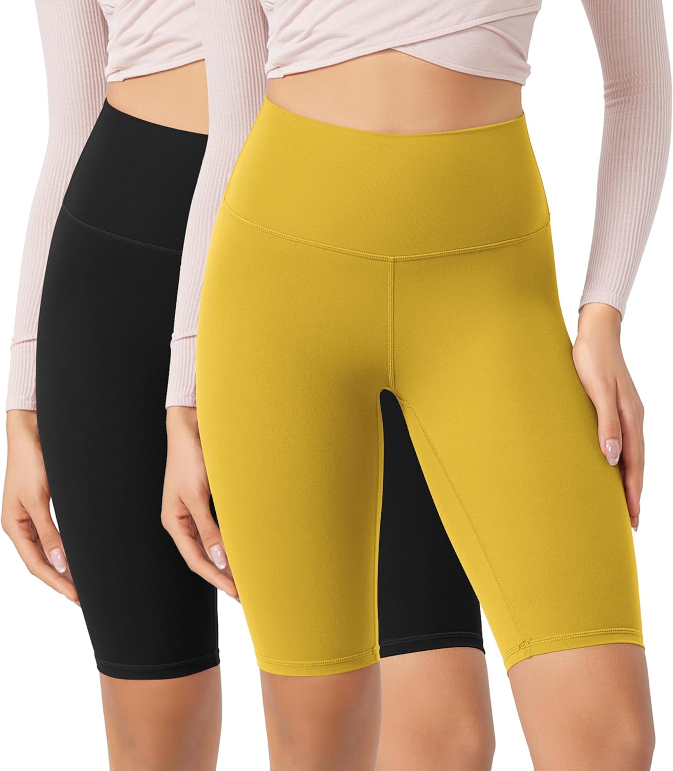 ODODOS ODCLOUD 2Pack Lounge Yoga Shorts for Women 4quot  6quot  8quot 10quot High Waist Buttery Soft Biker ShortsBlackmango Mint