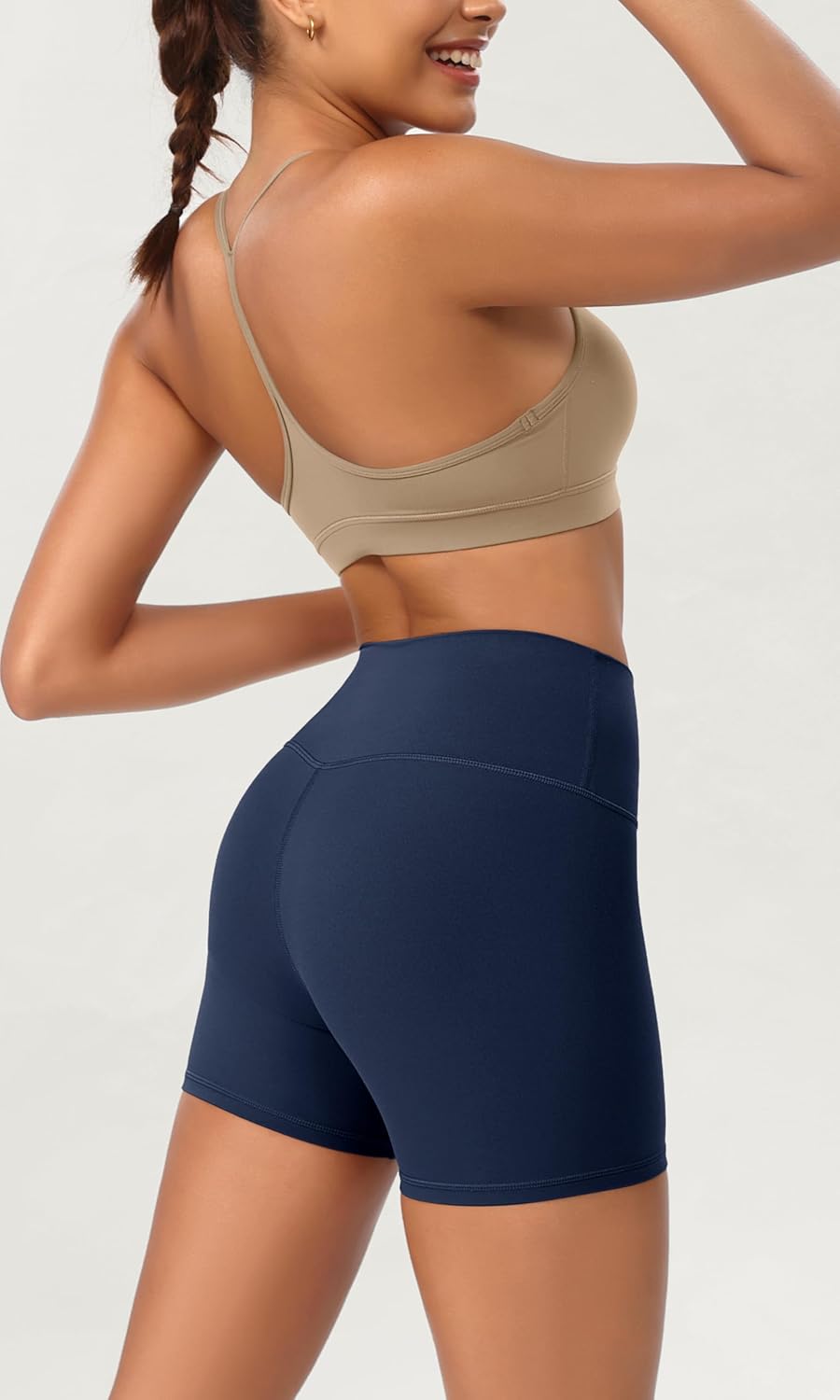 ODODOS ODCLOUD 2Pack Lounge Yoga Shorts for Women 4quot  6quot  8quot 10quot High Waist Buttery Soft Biker ShortsBlacknavy
