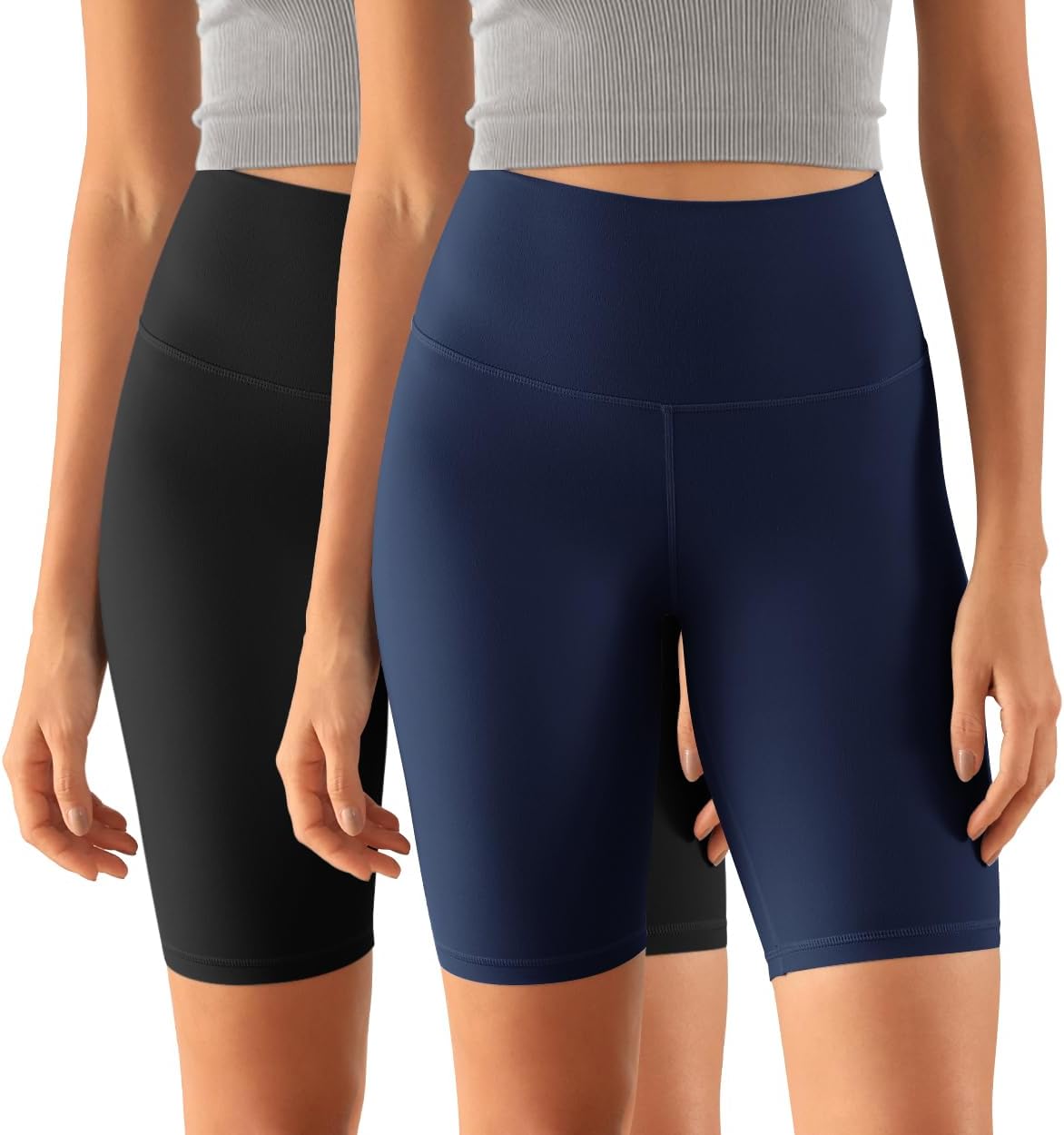 ODODOS ODCLOUD 2Pack Lounge Yoga Shorts for Women 4quot  6quot  8quot 10quot High Waist Buttery Soft Biker ShortsBlacknavy
