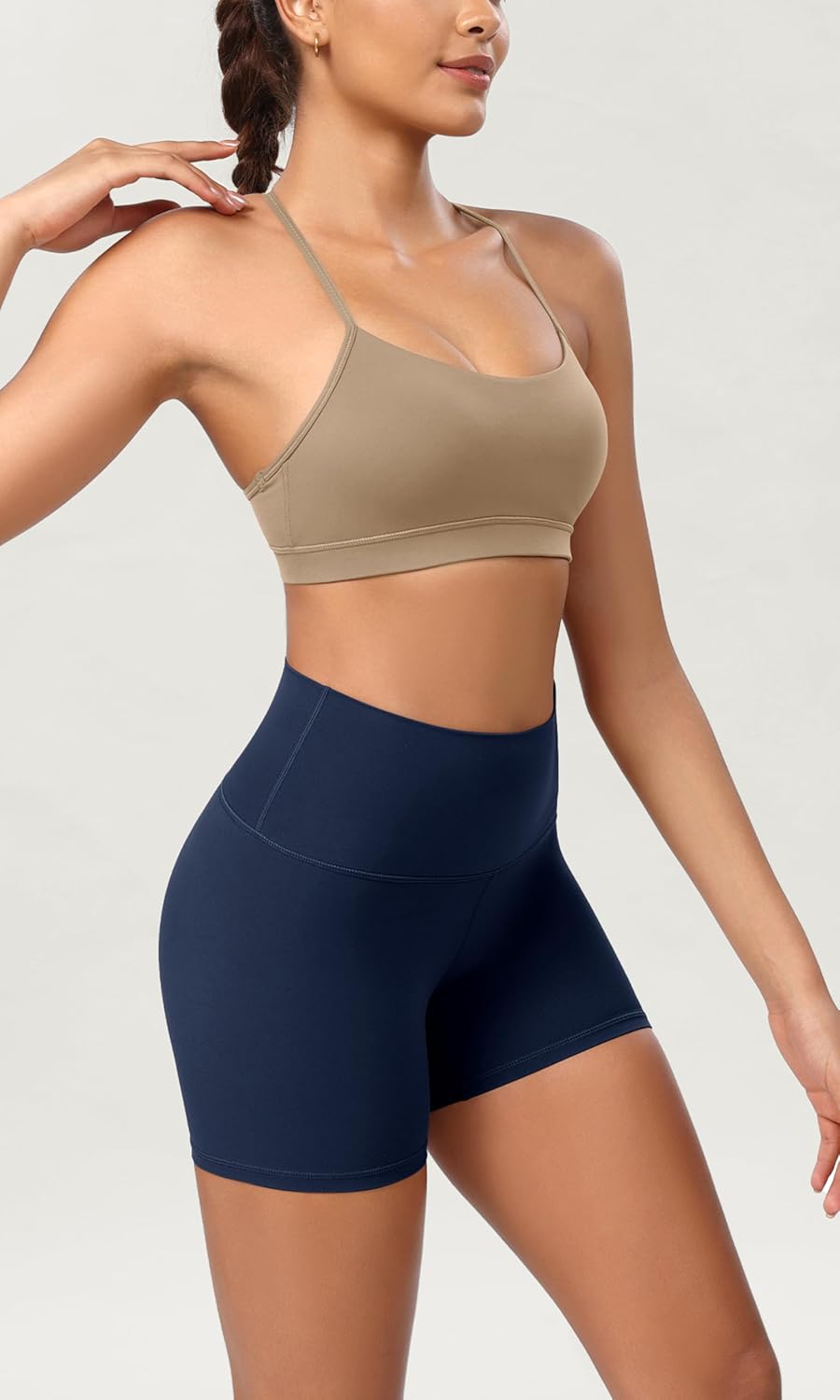 ODODOS ODCLOUD 2Pack Lounge Yoga Shorts for Women 4quot  6quot  8quot 10quot High Waist Buttery Soft Biker ShortsBlacknavy