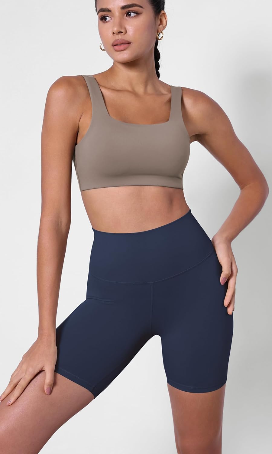 ODODOS ODCLOUD 2Pack Lounge Yoga Shorts for Women 4quot  6quot  8quot 10quot High Waist Buttery Soft Biker ShortsBlacknavy