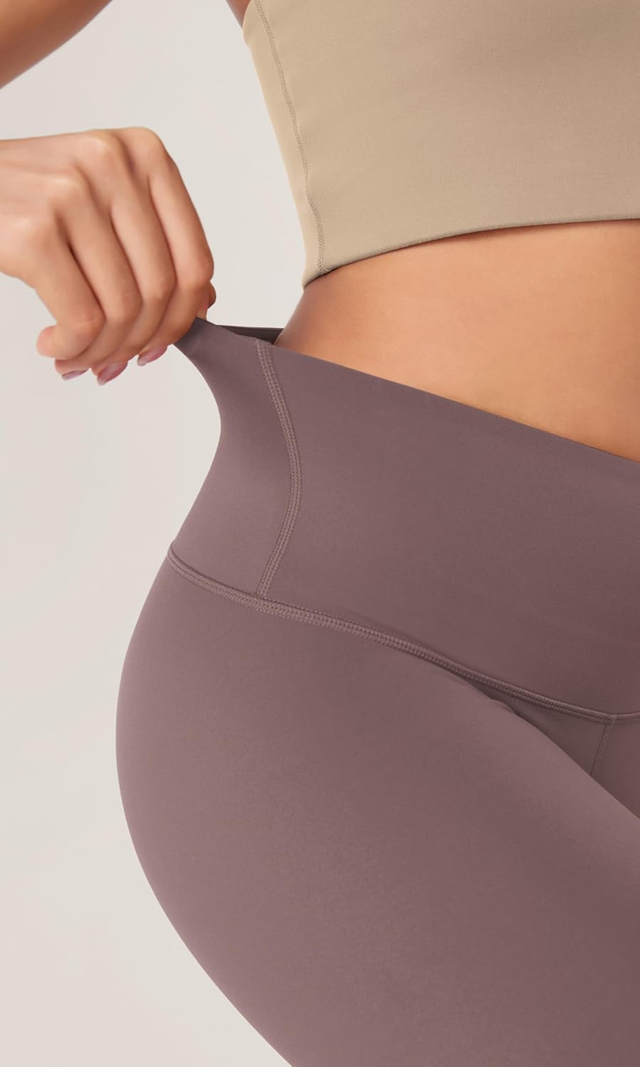 ODODOS ODCLOUD 2Pack Lounge Yoga Shorts for Women 4quot  6quot  8quot 10quot High Waist Buttery Soft Biker ShortsBlackpurple Taupe