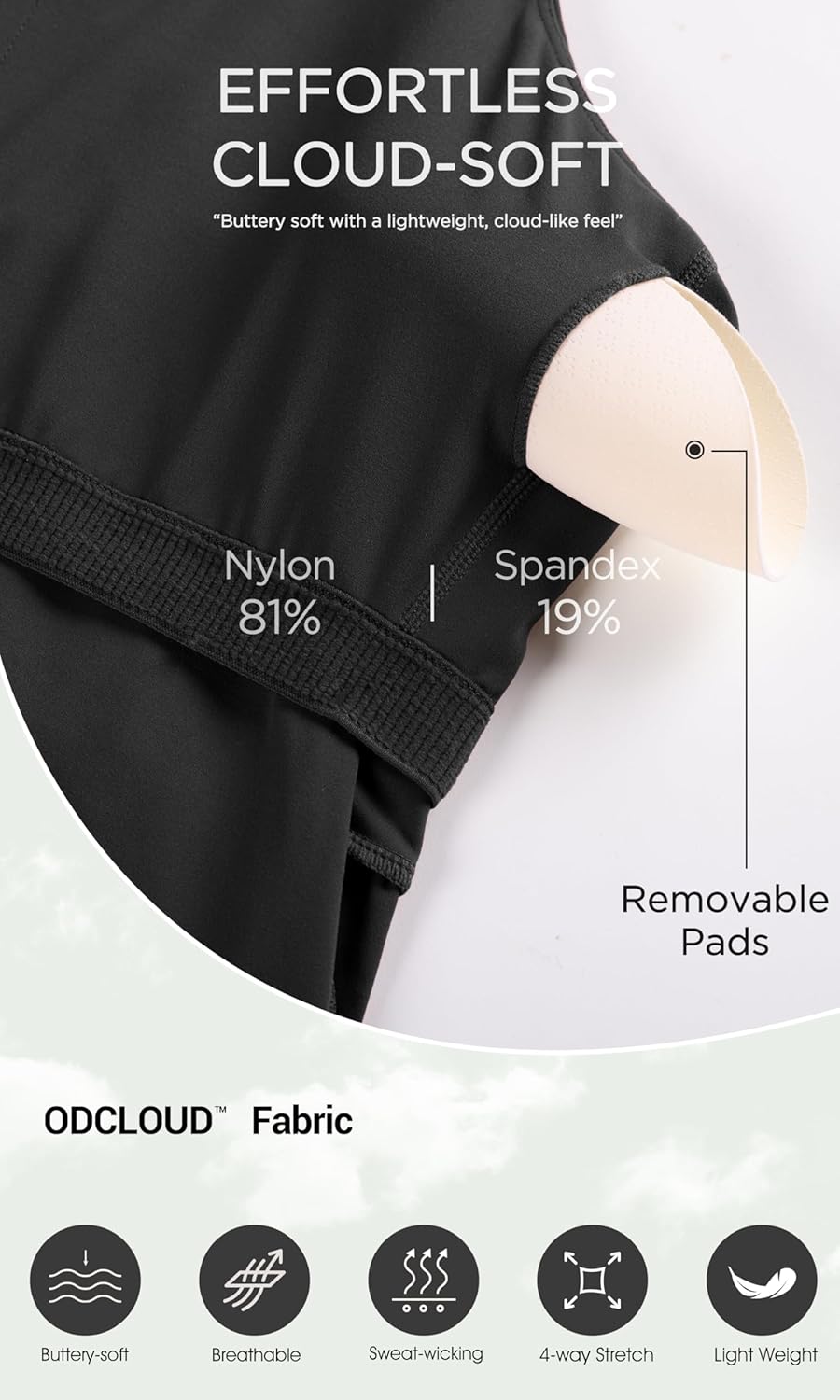 ODODOS Womens Cloud Feeling Racerback Tennis Dress with Separate Shorts and Built in Bra Mini Tank DressBlack