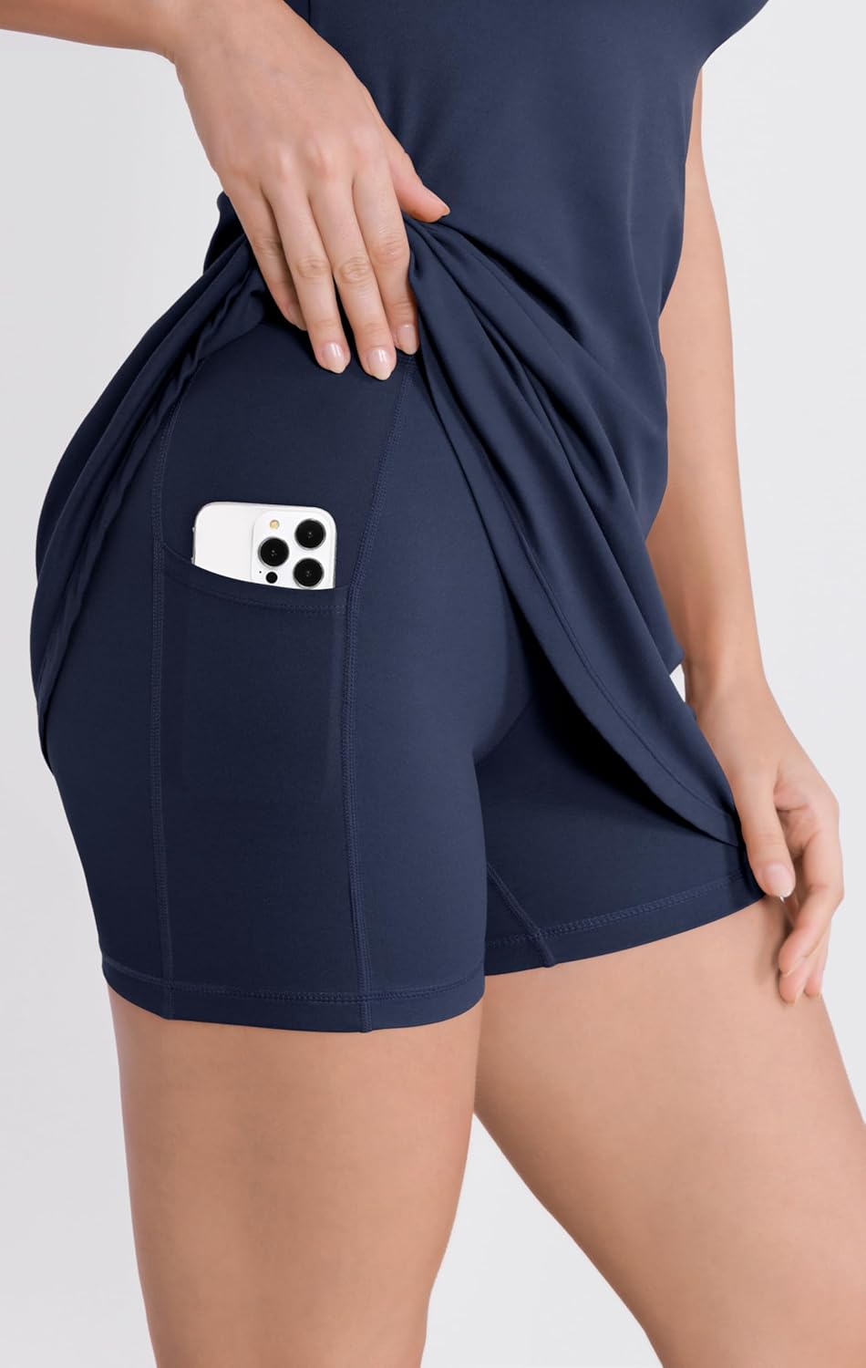 ODODOS Womens Cloud Feeling Racerback Tennis Dress with Separate Shorts and Built in Bra Mini Tank DressNavy