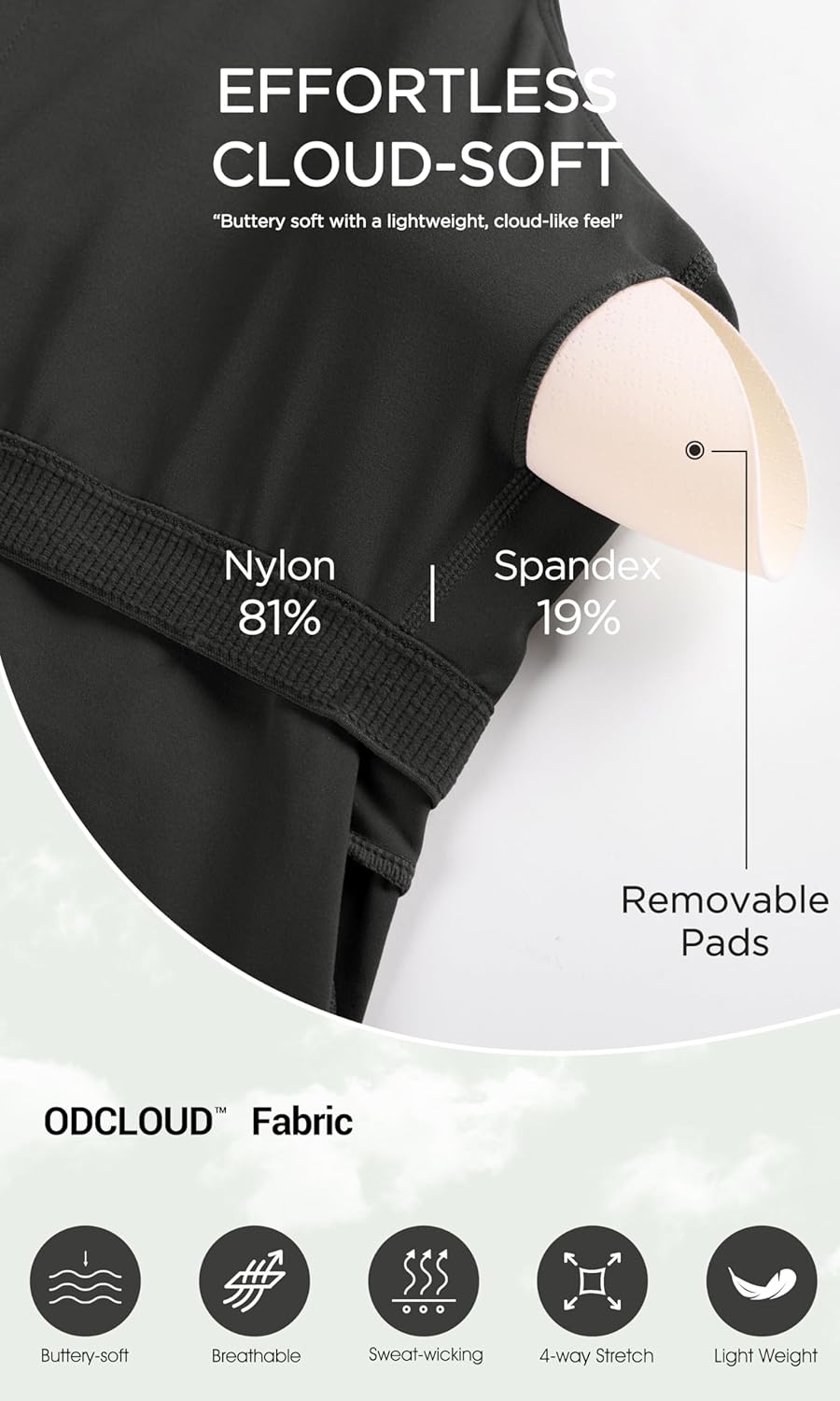 ODODOS Womens Cloud Feeling Racerback Tennis Dress with Separate Shorts and Built in Bra Mini Tank DressOnyx Black Grey