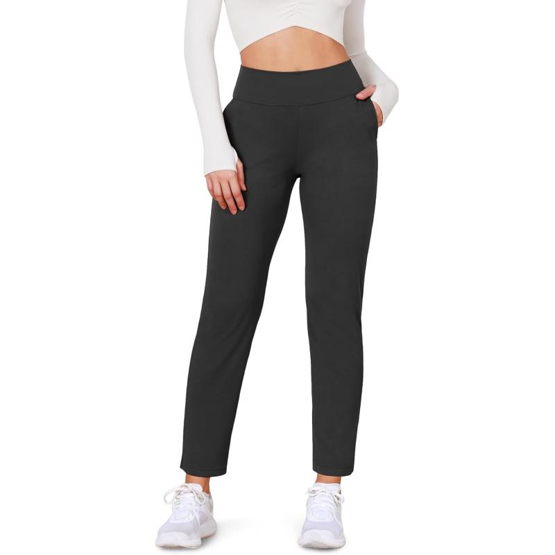 ODODOS Cloud Feeling Jogger Pants with Pockets for Women High Waist Sweatpants Casual Lounge Ankle PantsOnyx Black Grey