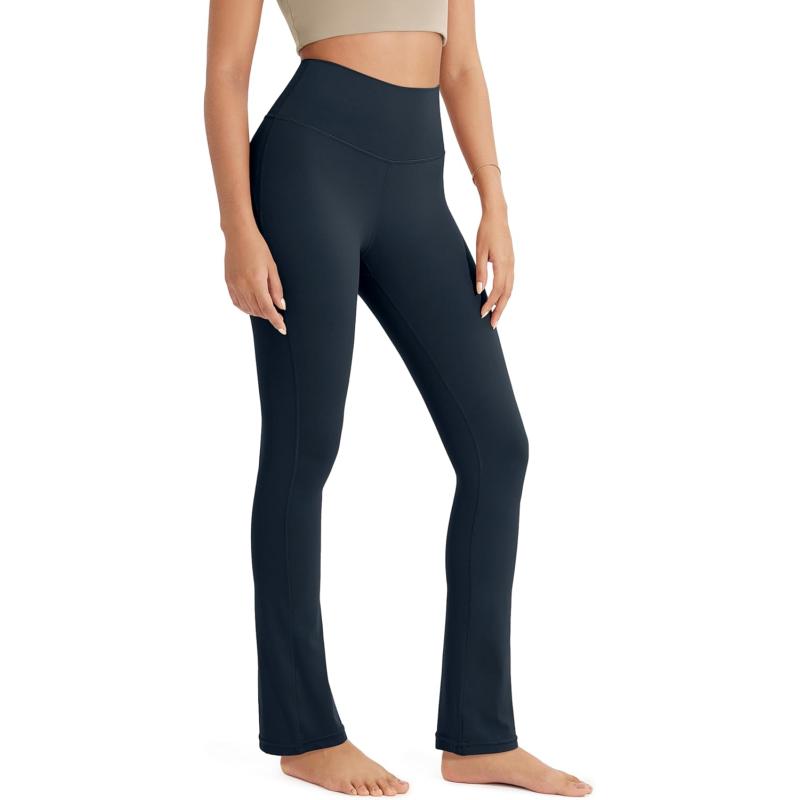 ODODOS Cloud Feeling Straight Leg Pants with Back Pocket for Women High Waist Casual Lounge Yoga Pants 28quot  30quot InseamDeep Navy